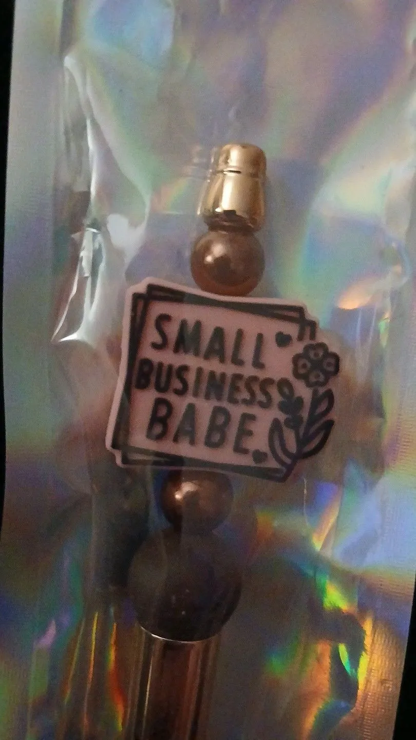 Product image for Beadable Pens ☆ Small Business Babe ☆ballpoint pen☆ pink to brown Ombre ☆ 
