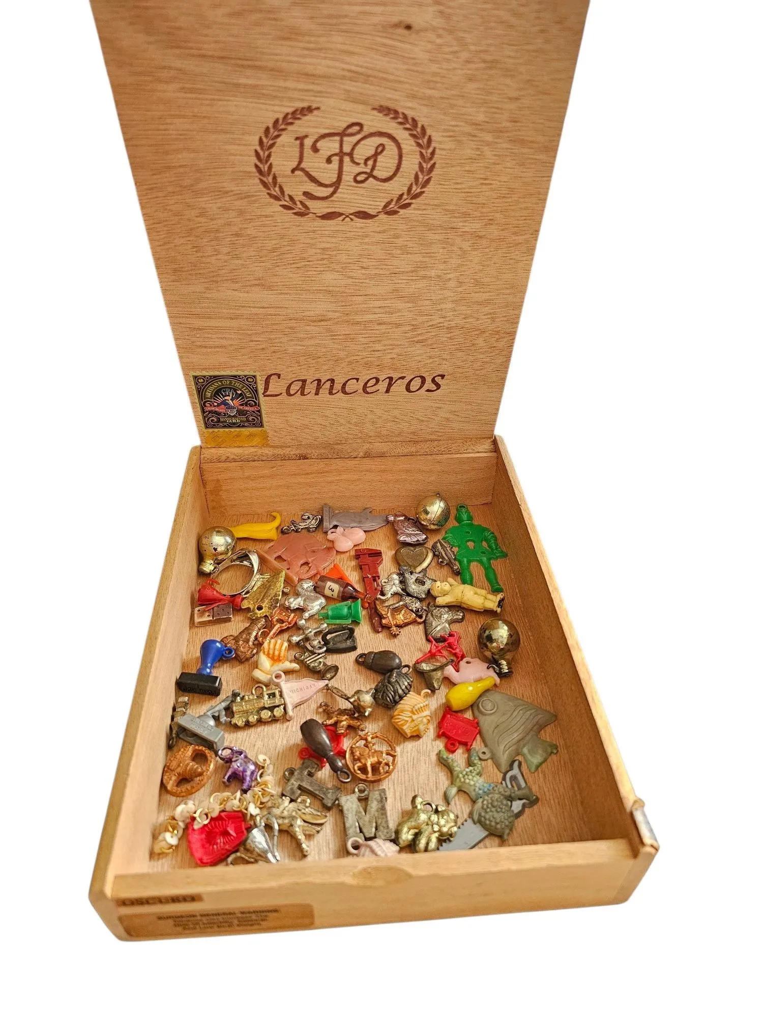 Product image for #2 - Vintage Cracker Jack Prize Toy Lot with Lanceros Cigar Box