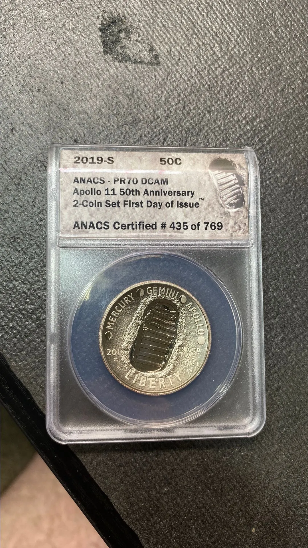 Product image for 2019-S RP70 DCAM! Apollo 11 half dollar