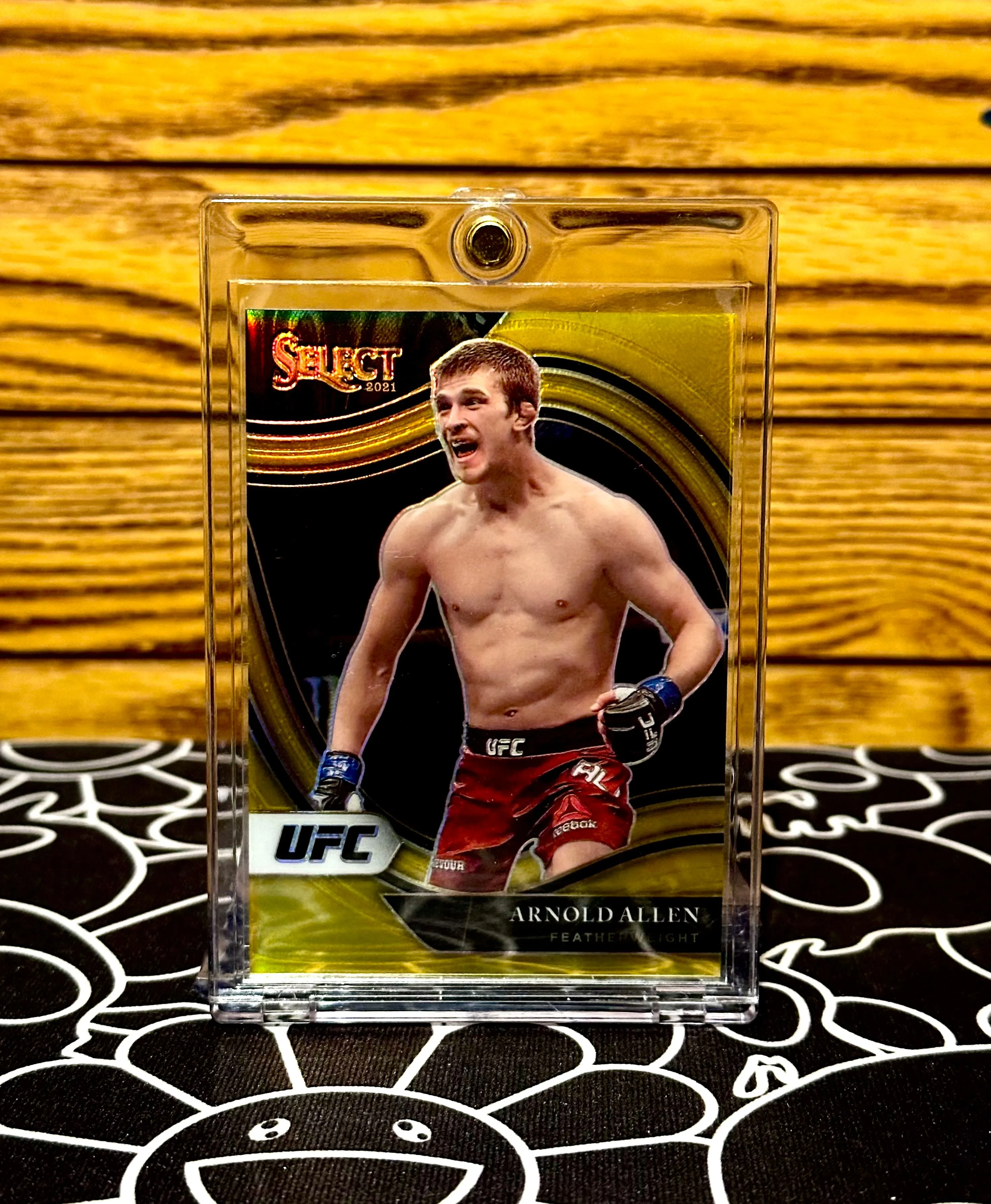 Product image for 2021 PANINI UFC SELECT ARNOLD ALLEN GOLD OCTAGONSIDE 7/10
