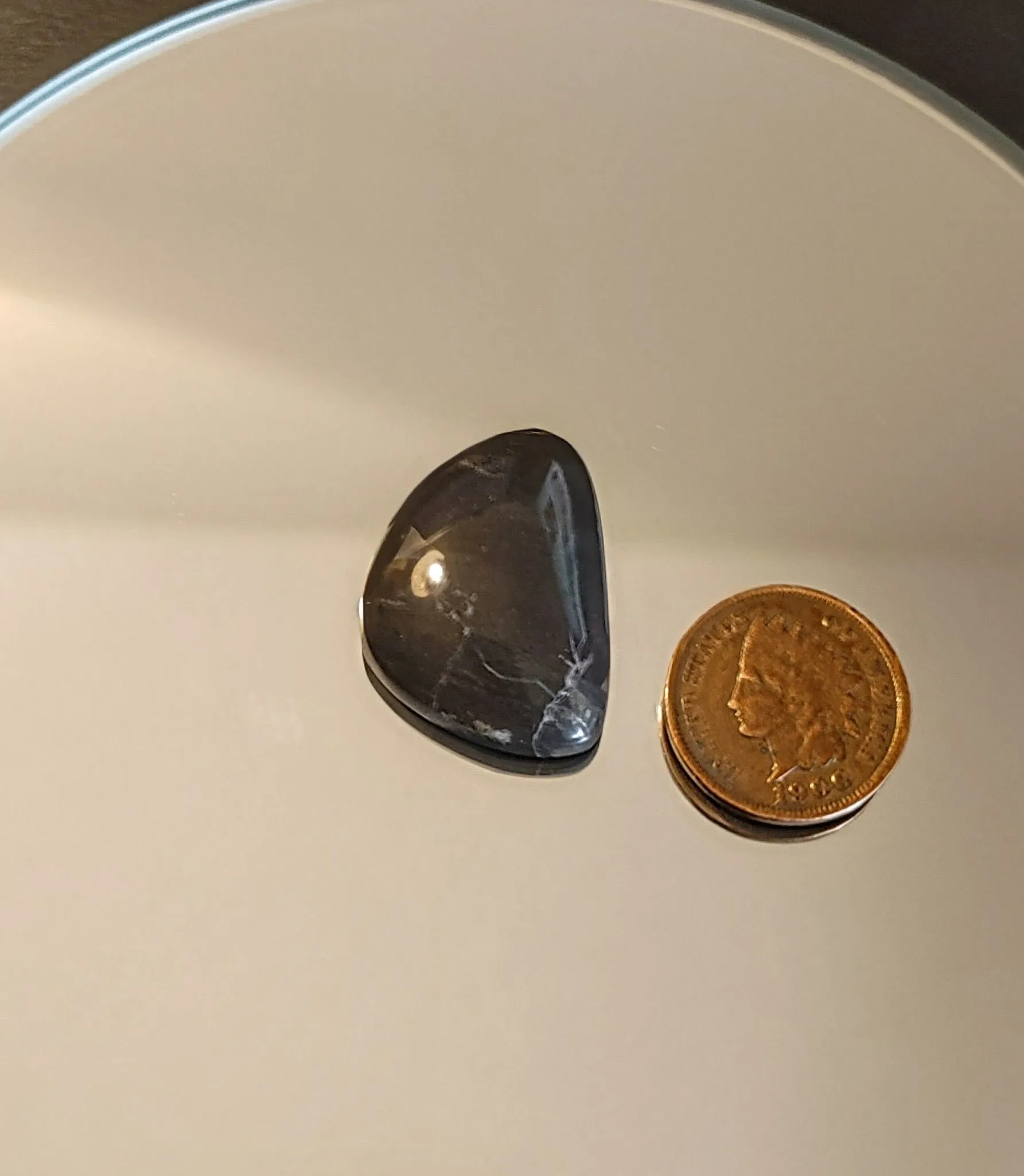Product image for Polished Handcrafted 27x20mm 22ct Chert w/ Agate Cabochon - A CS Original Piece
