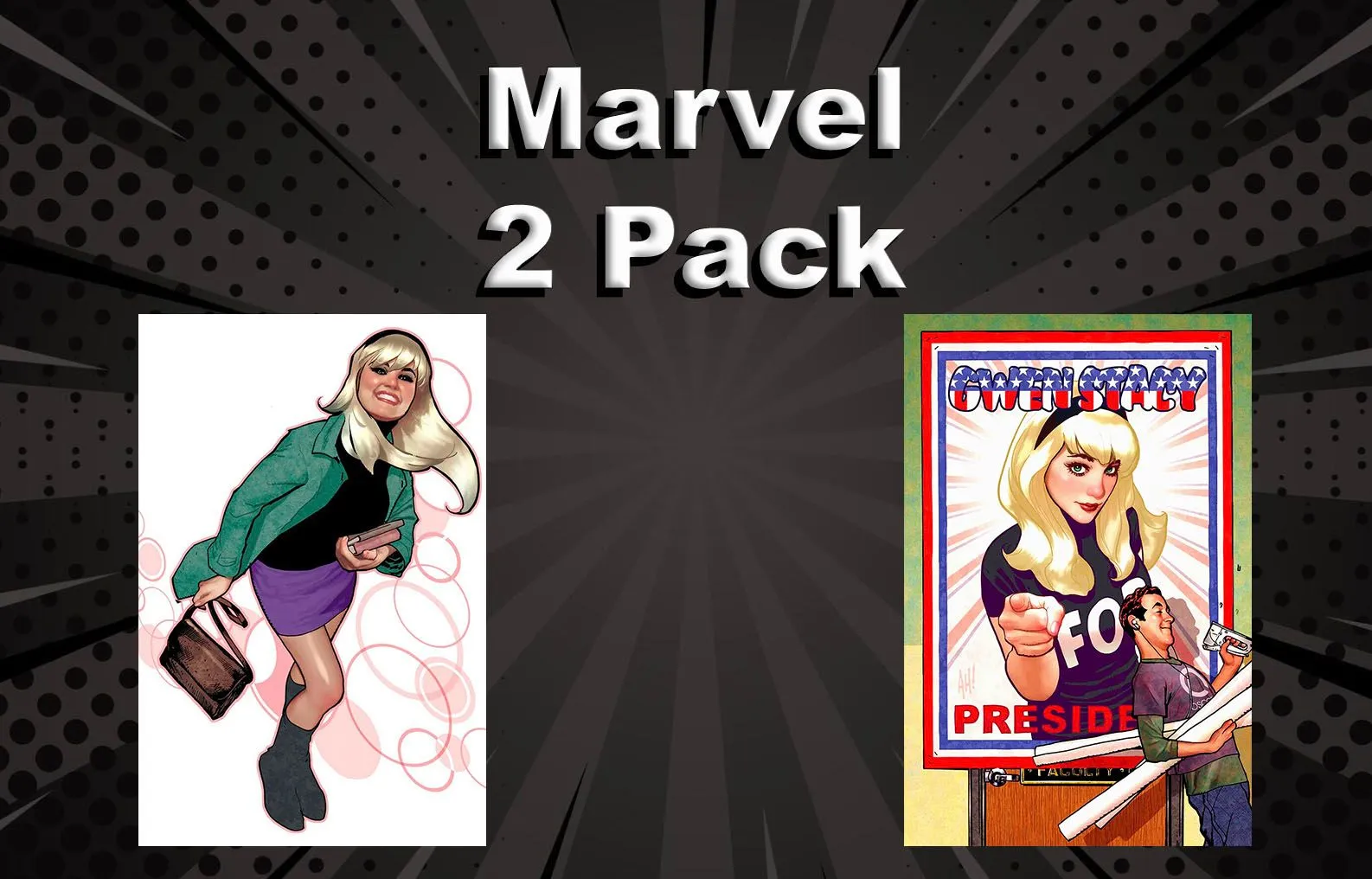 Product image for Marvel 2 Pack Set 5a Gwen Stacey 1 - 2 Adam Hughs 