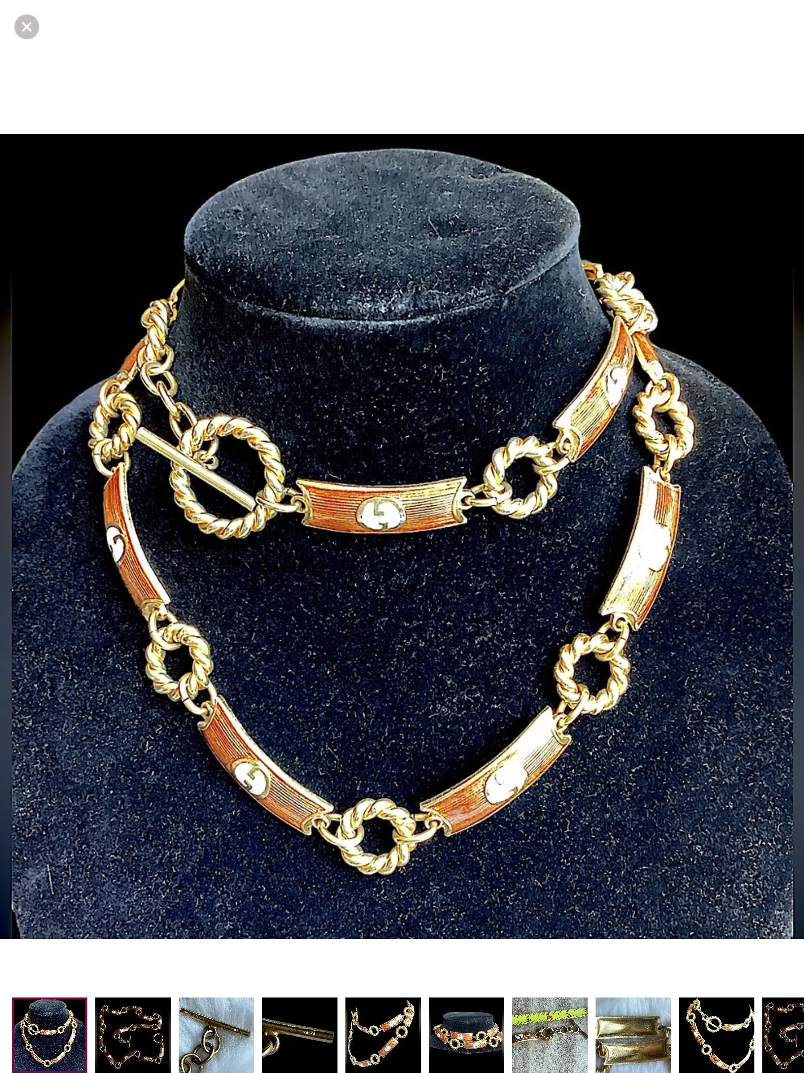 Product image for RARE 1970's GUCCI Enamel Necklace/Belt