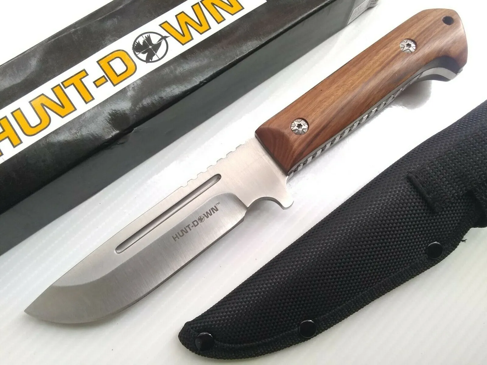 Product image for 1/4"in Thick Full Tang Fixed Blade Knife Wood Hunting