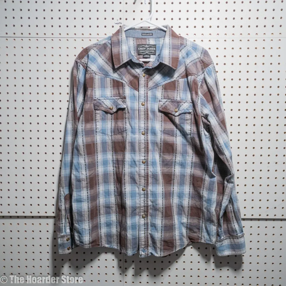 Product image for Cody James Authentic Western Apparel Regular Fit Pearl Button Snap Size Large