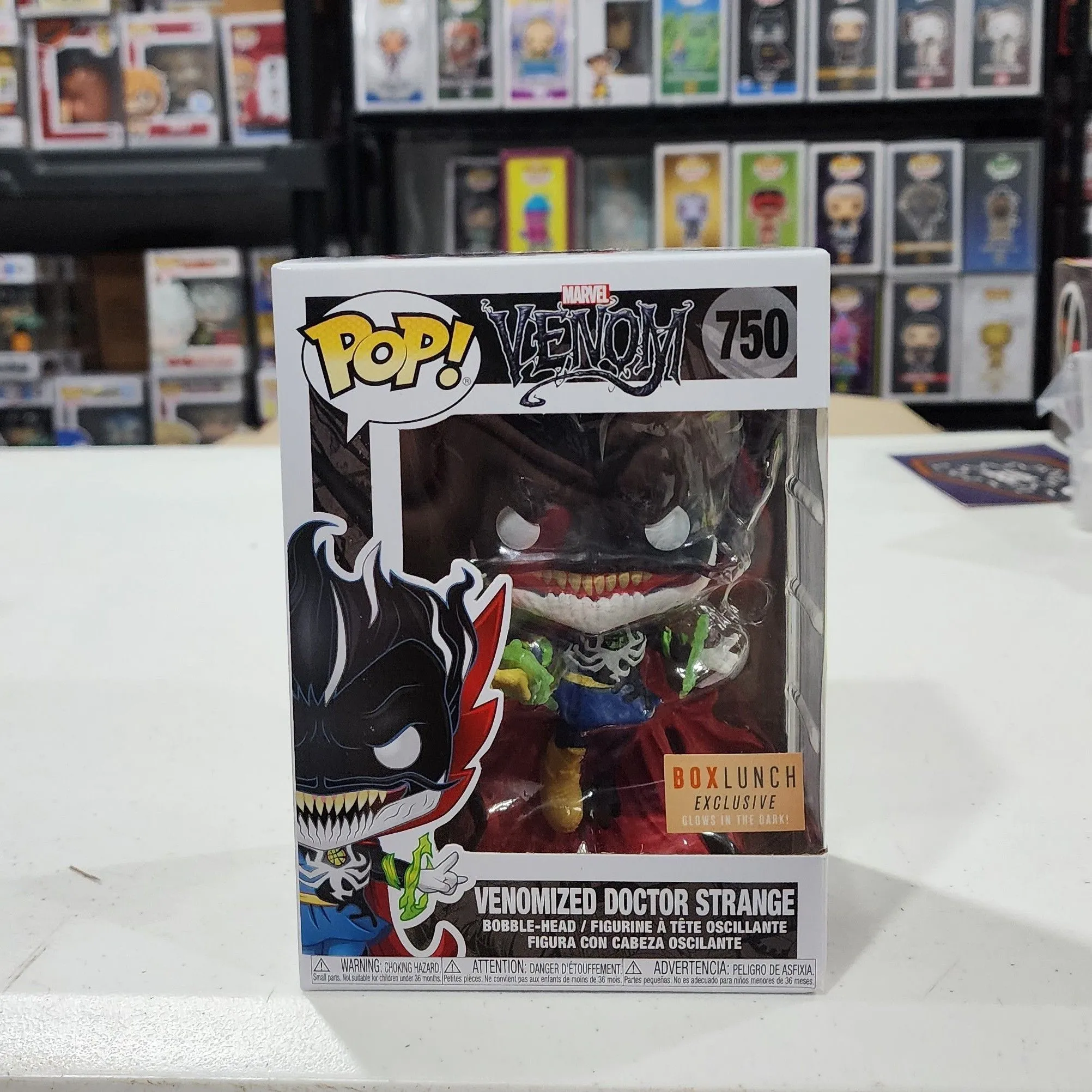 Product image for Funko Pop Marvel Venom Venomized Doctor Strange Glow Box Lunch Exclusive 750