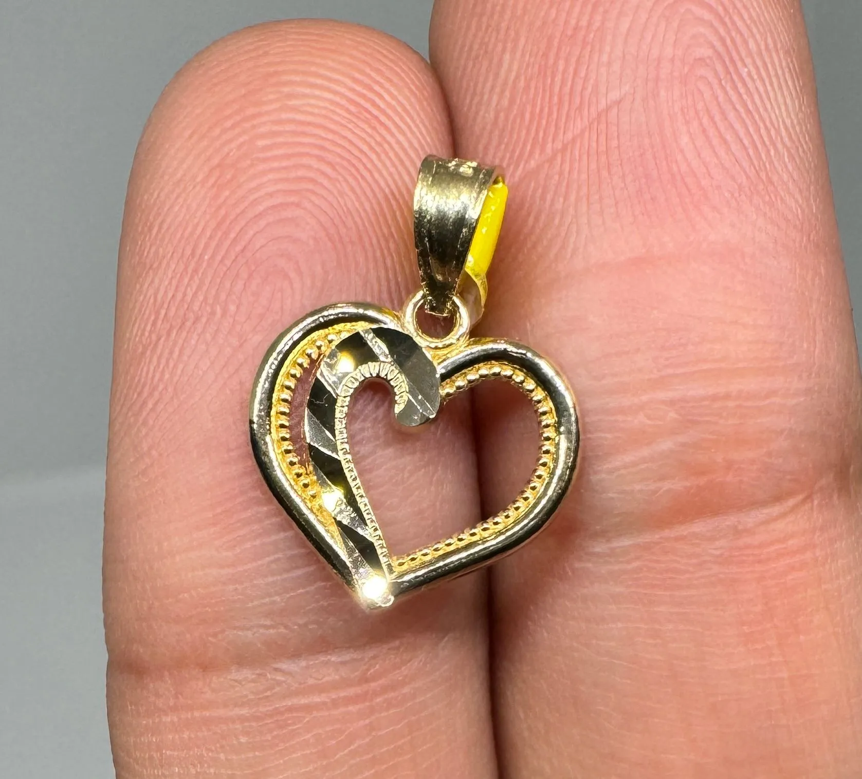 Product image for 14kt Yellow Gold Heart Women Girls Cute Charm Pendant