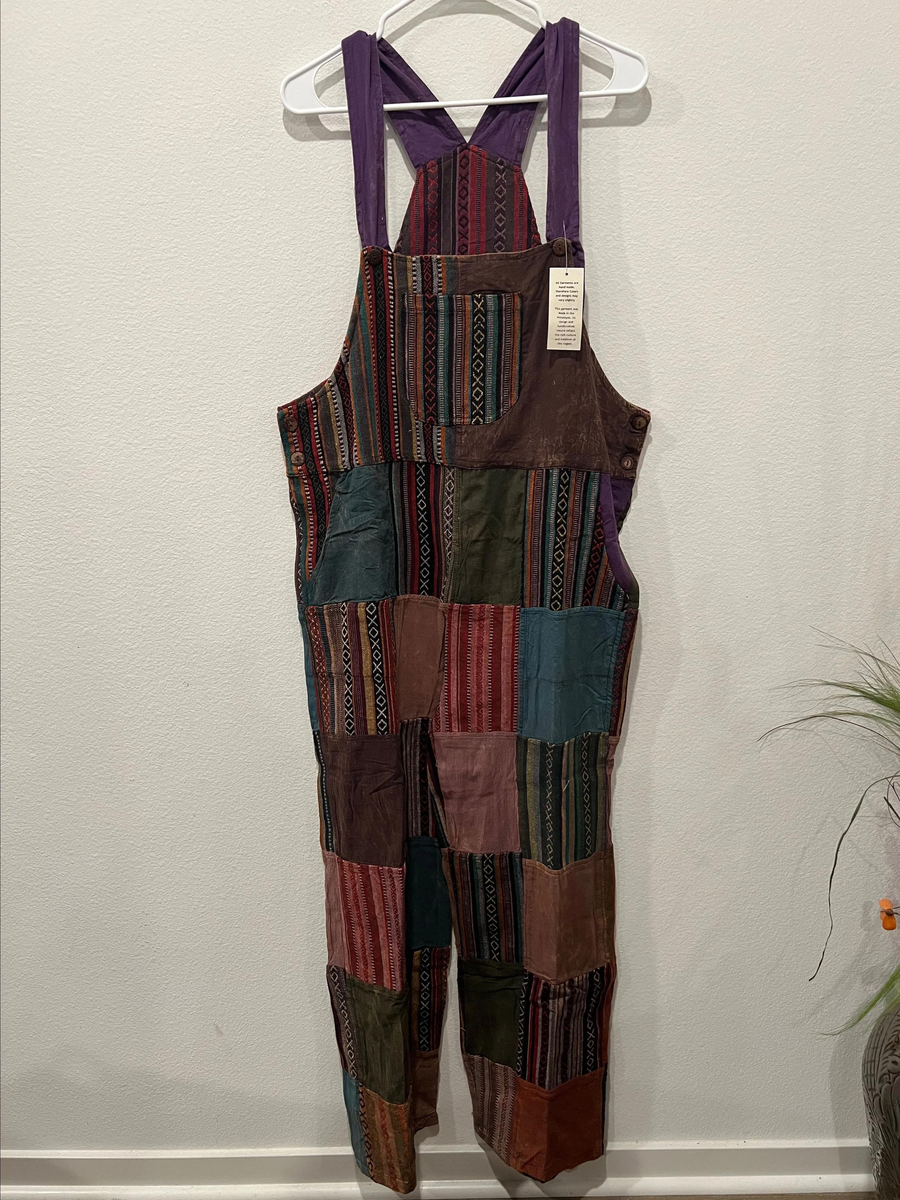 Product image for Patchwork Multicolor Overalls By Kathmandu Size M