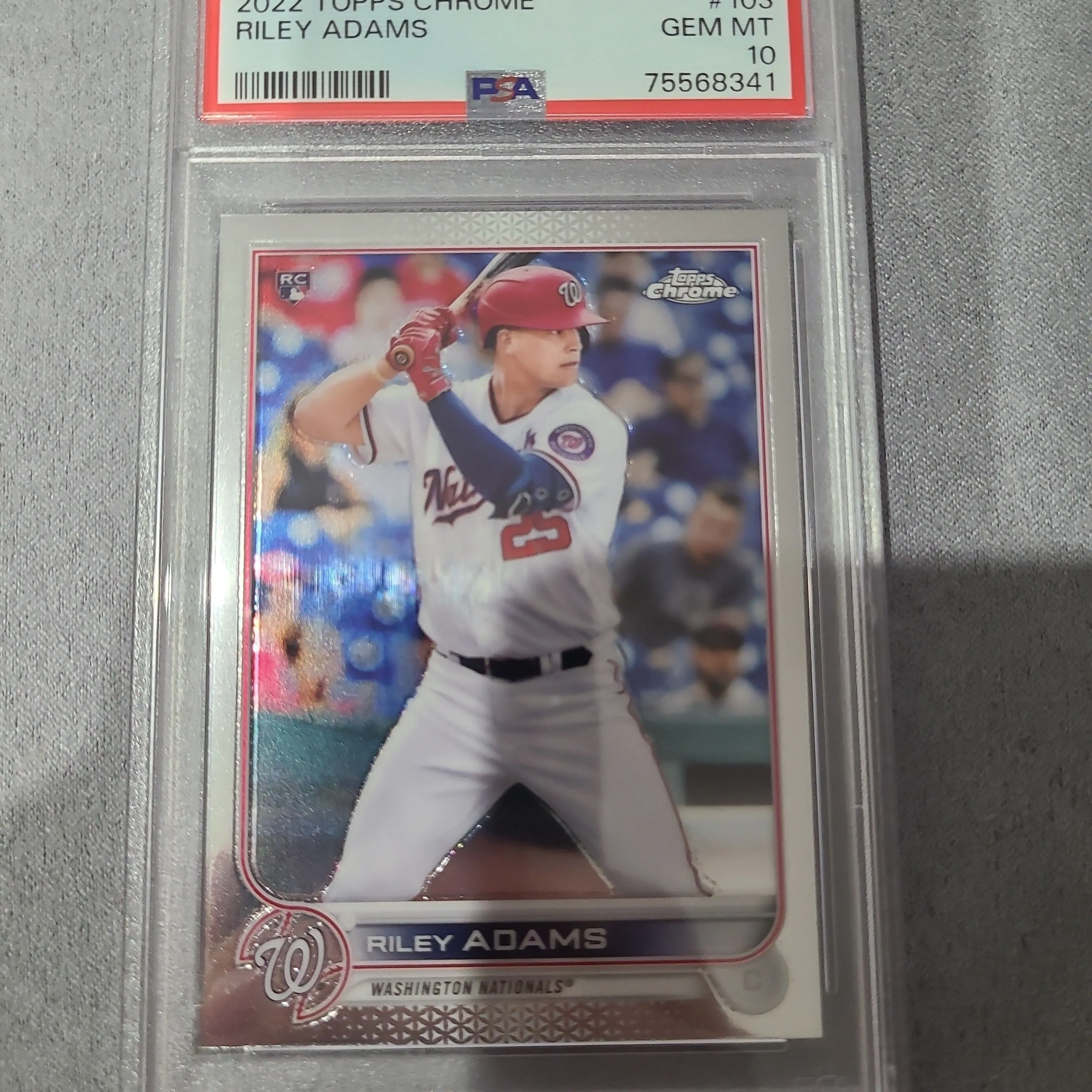 Product image for 2022 Topps Chrome Riley Adams 103  PSA GEM MT 10