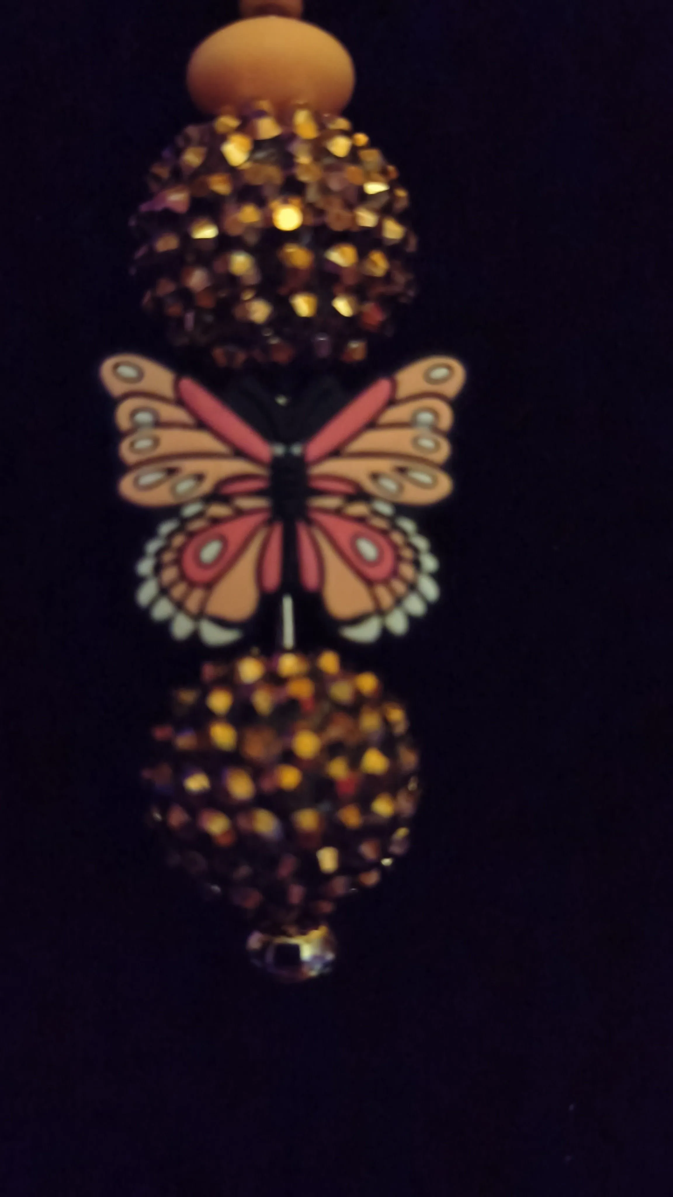 Product image for Beadable Keychain - Crystal Bling Butterfly #404