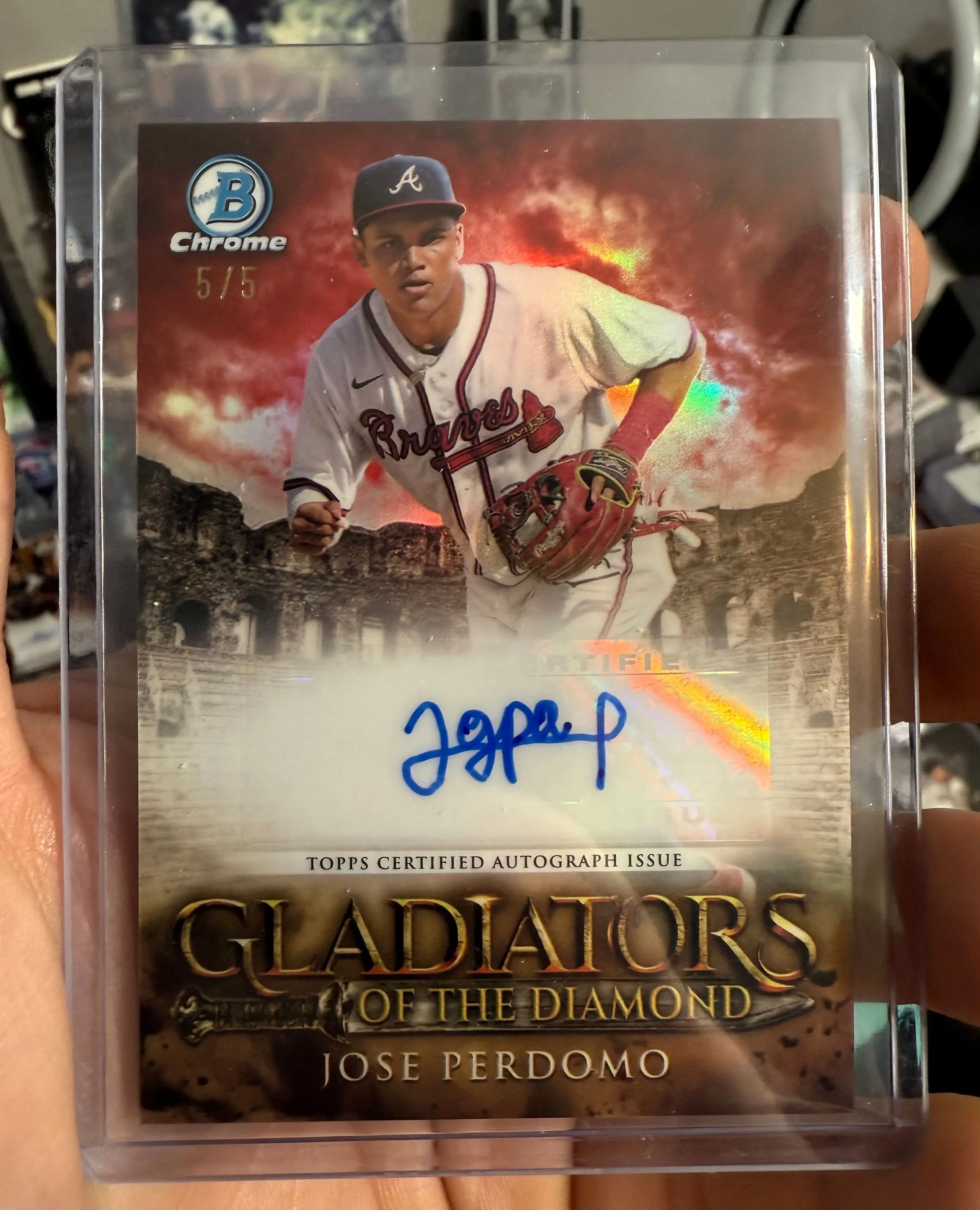 Product image for 2024 Bowman Chrome Jose Perdomo Gladiators of the Diamond Red Auto /5