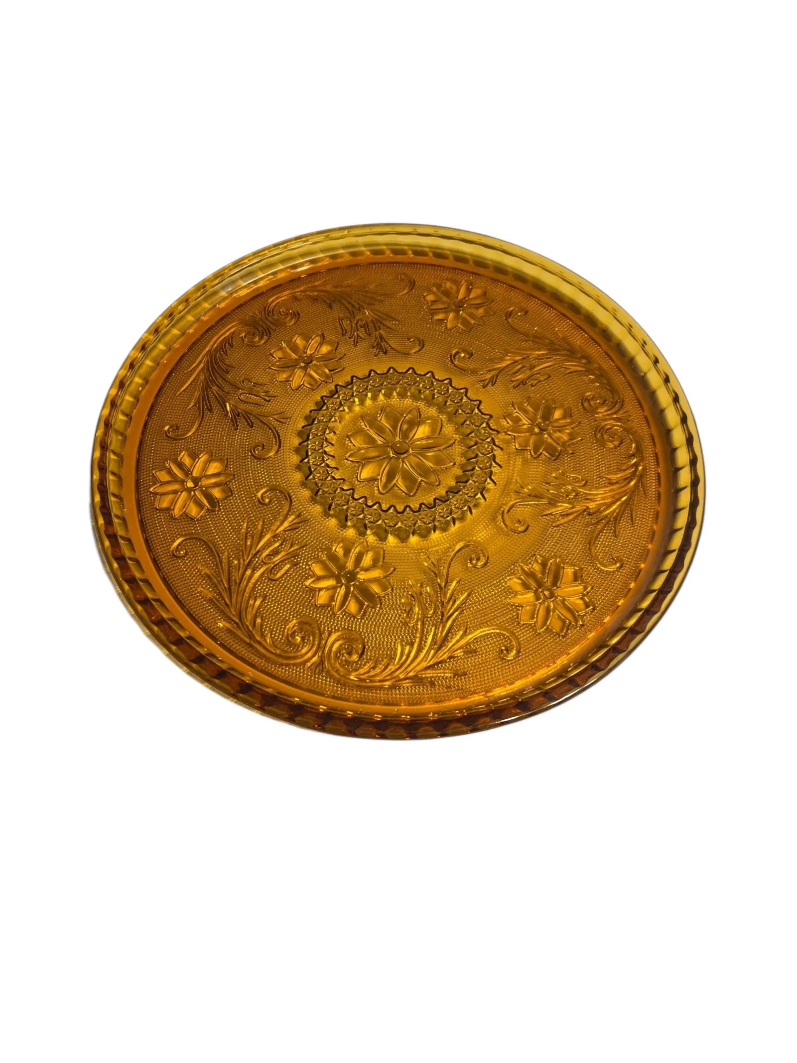 Product image for 233 Indiana amber tiara sandwich 10 inch cake/sandwich plate