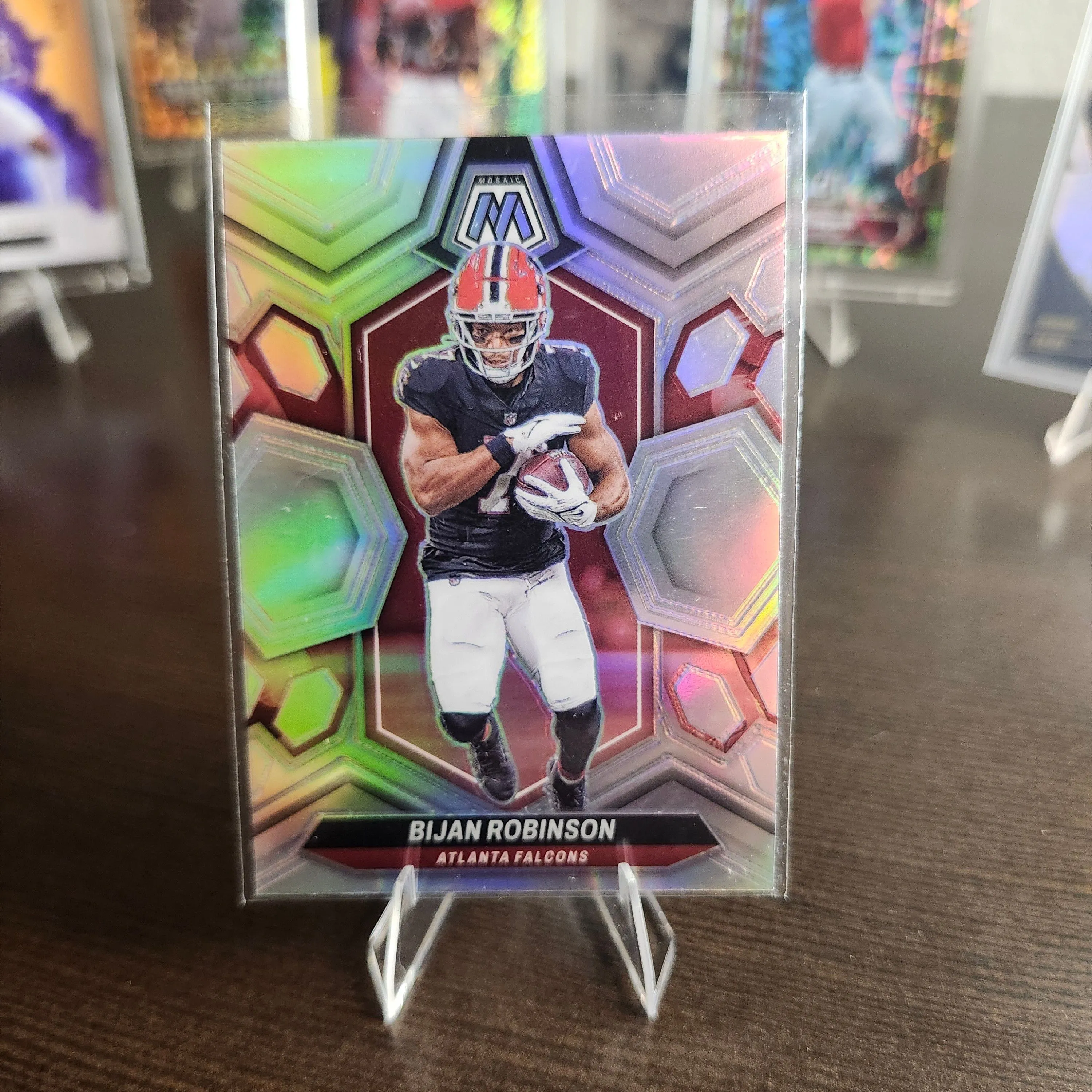 Product image for 2024 Panini Mosaic #9 BIJAN ROBINSON Silver Prizm Atlanta Falcons