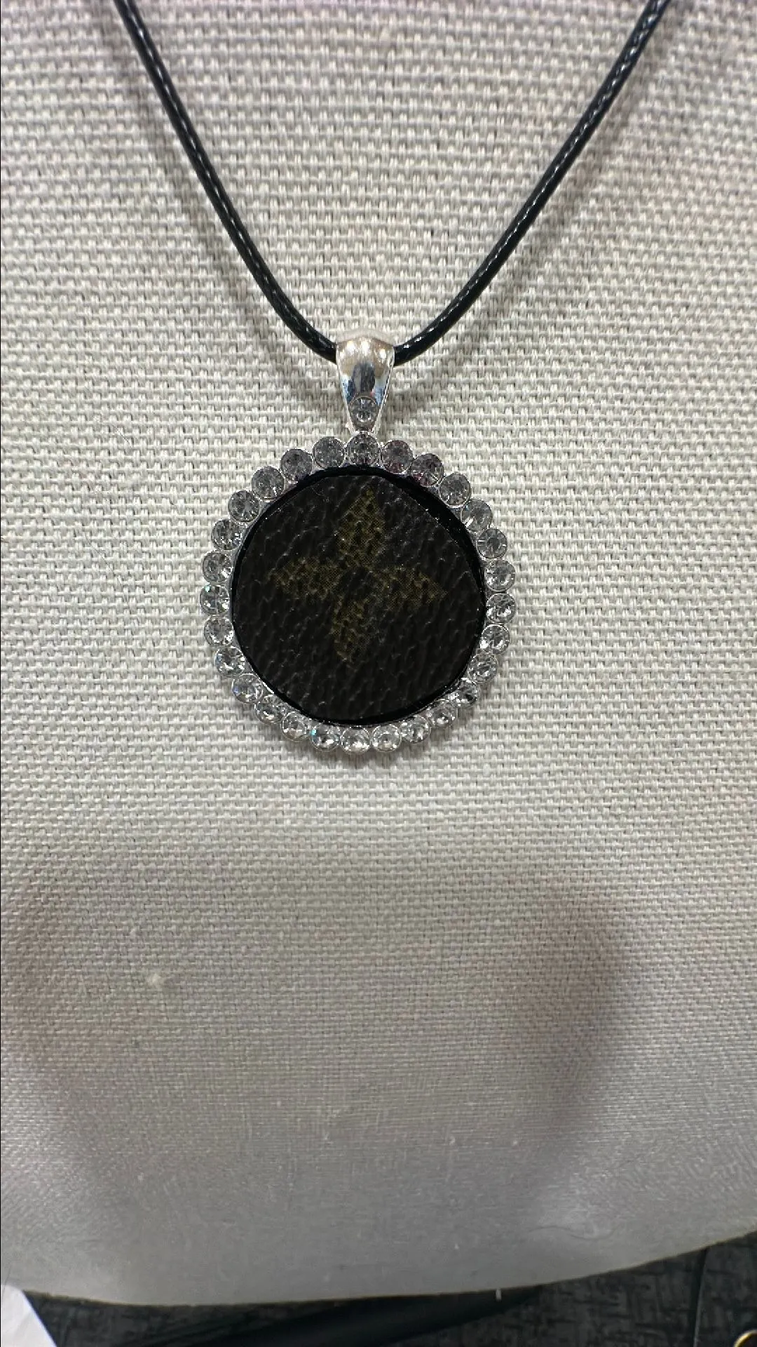 Product image for 0. Necklace with upcycled LV inlay on charm