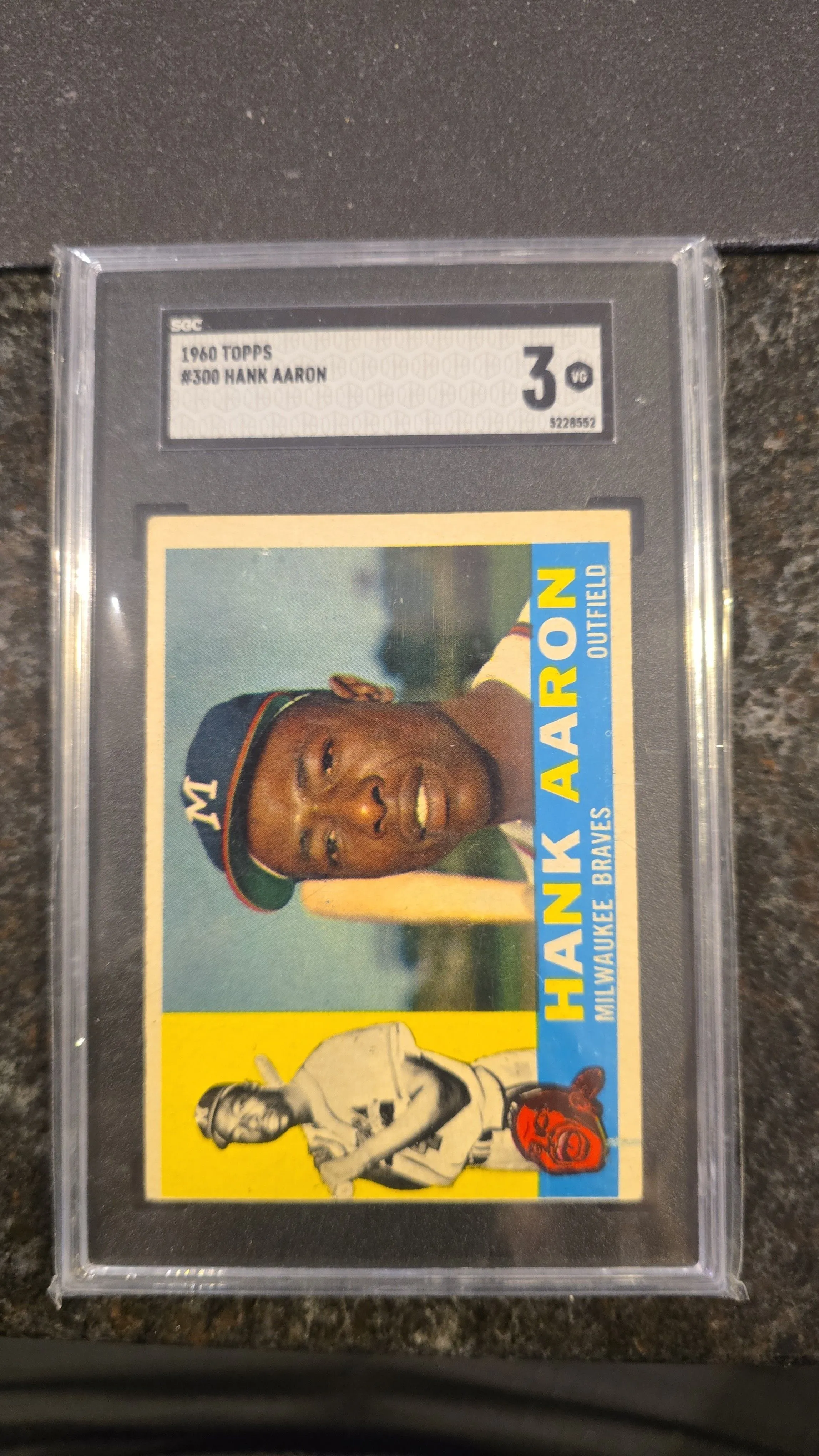 Product image for 1960 Topps #300 Hank Aaron Milwaukee Braves SGC 3 HOF