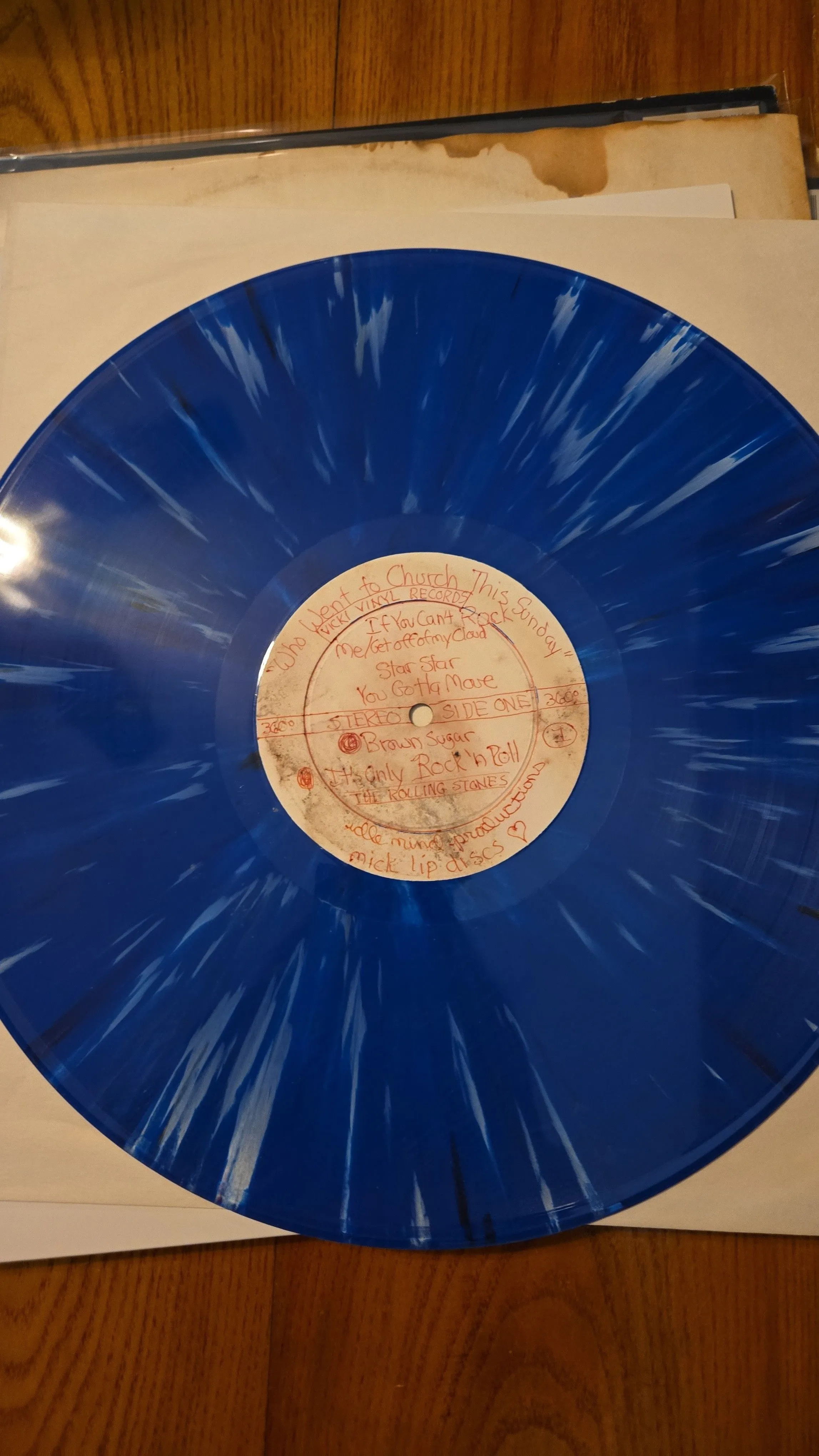 Product image for Rolling stones who went to church this sunday.German pressing blue splatter vinyl - no cover