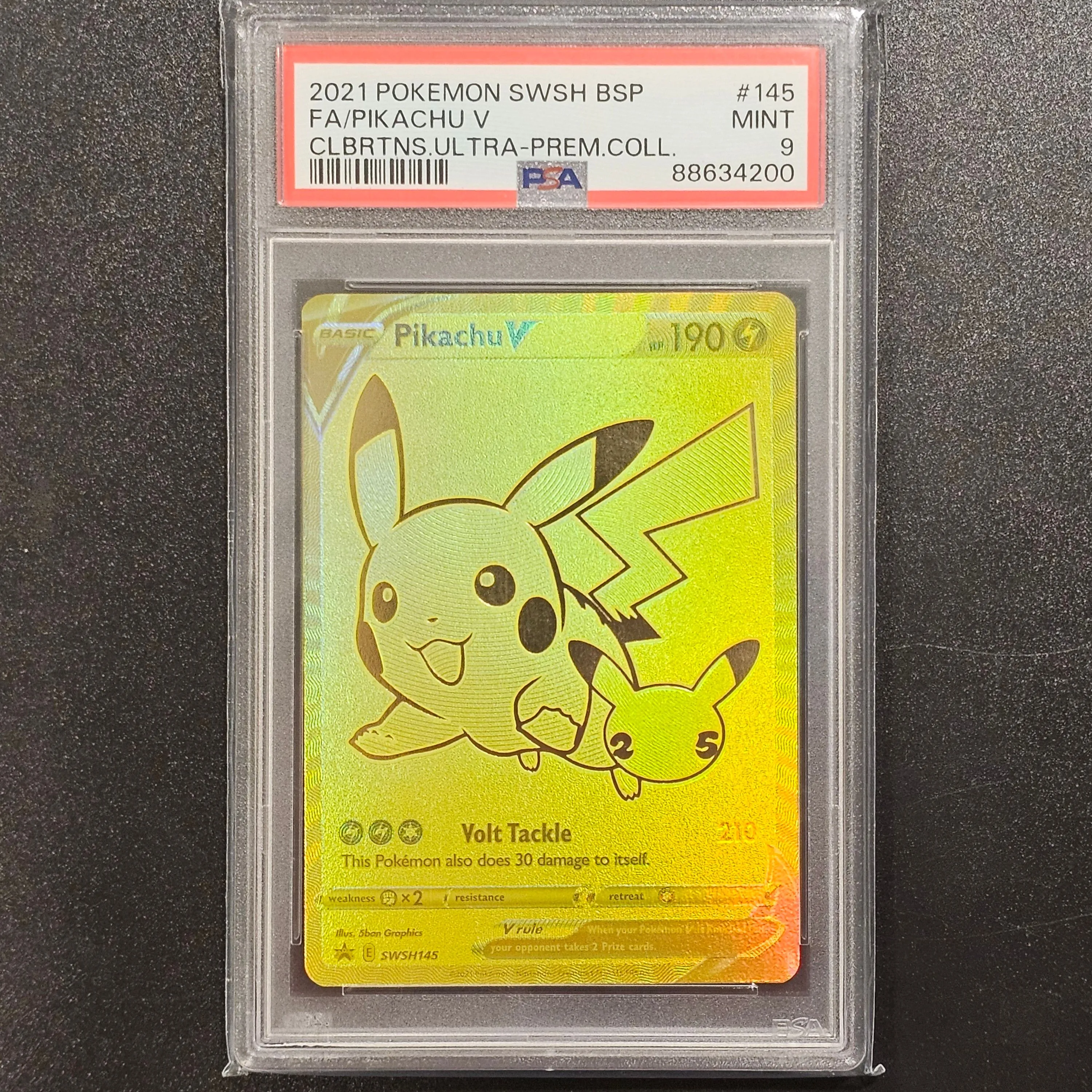 Product image for 2021 Pokemon Swsh Black Star Promo Fa/Pikachu V Clbrtns.Ultra-Prem.Coll. PSA MINT 9