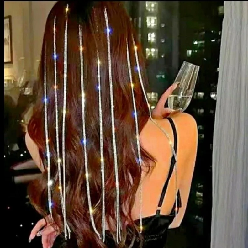 Product image for Flashing Rhinstone Hair Chain Pins!