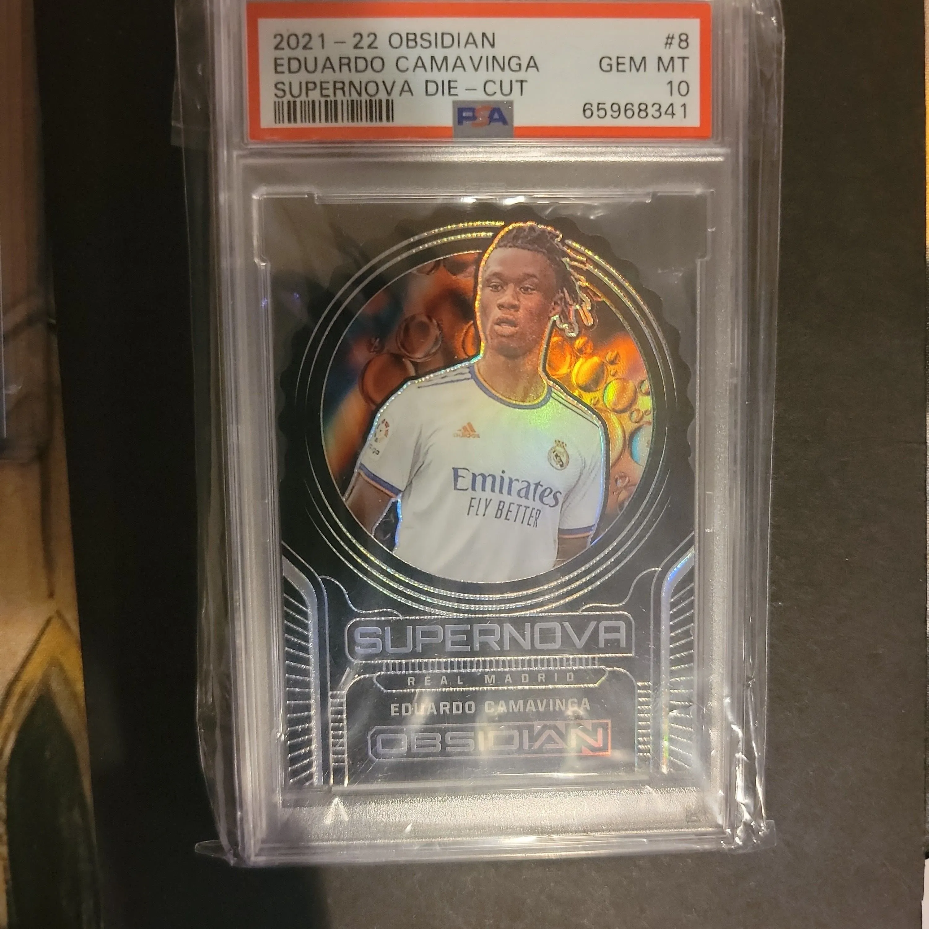 Product image for 2021 Panini Obsidian Supernova Die-Cut Eduardo Camavinga Supernova Die-Cut PSA GEM MT 10