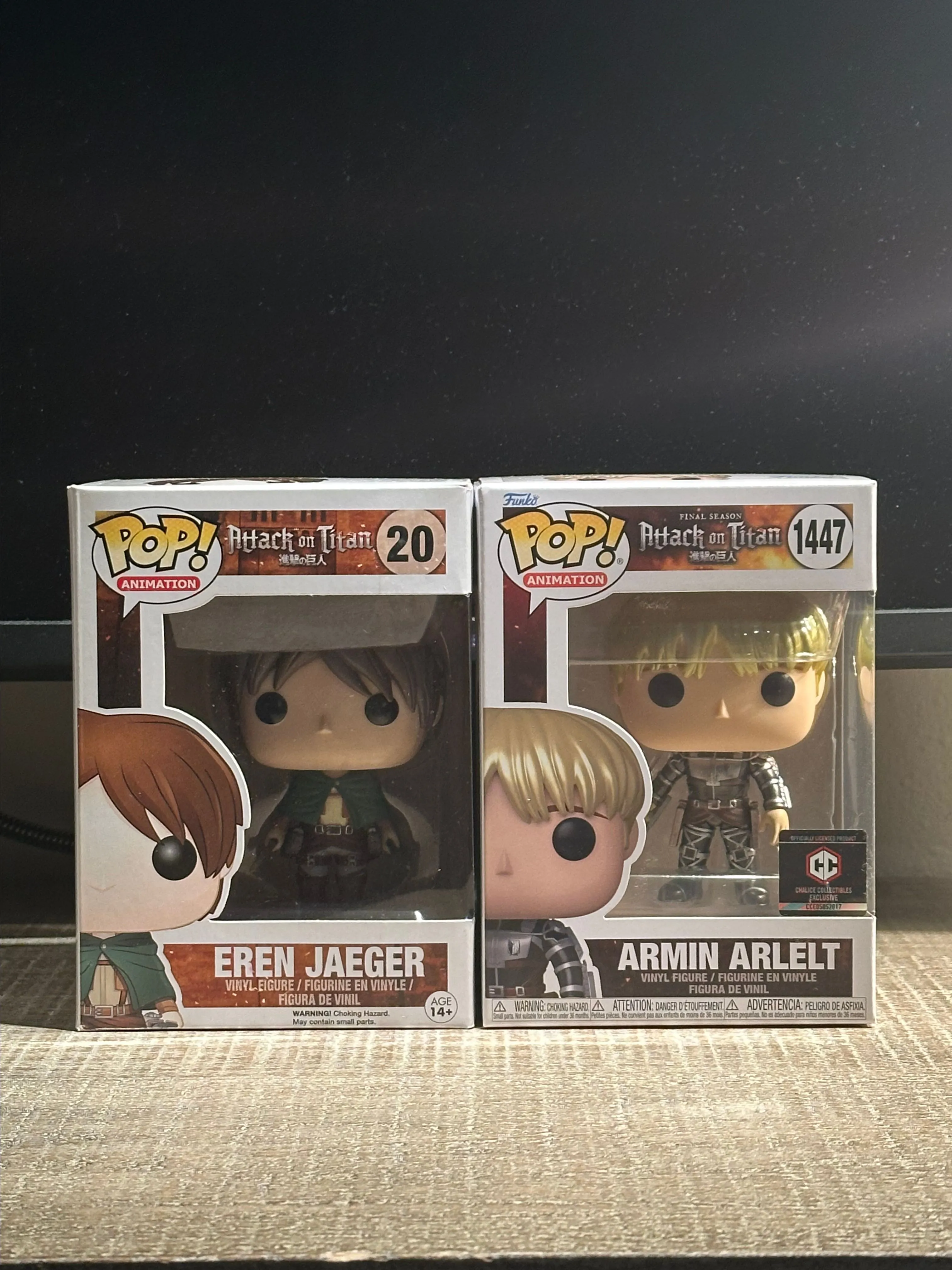 Product image for Attack on Titan Eren Jaeger 20 & Armin Arlelt 1447 with Pop Protectors