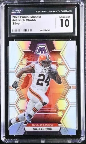 Product image for 2023 Panini Mosaic #49 Nick Chubb SGC 10