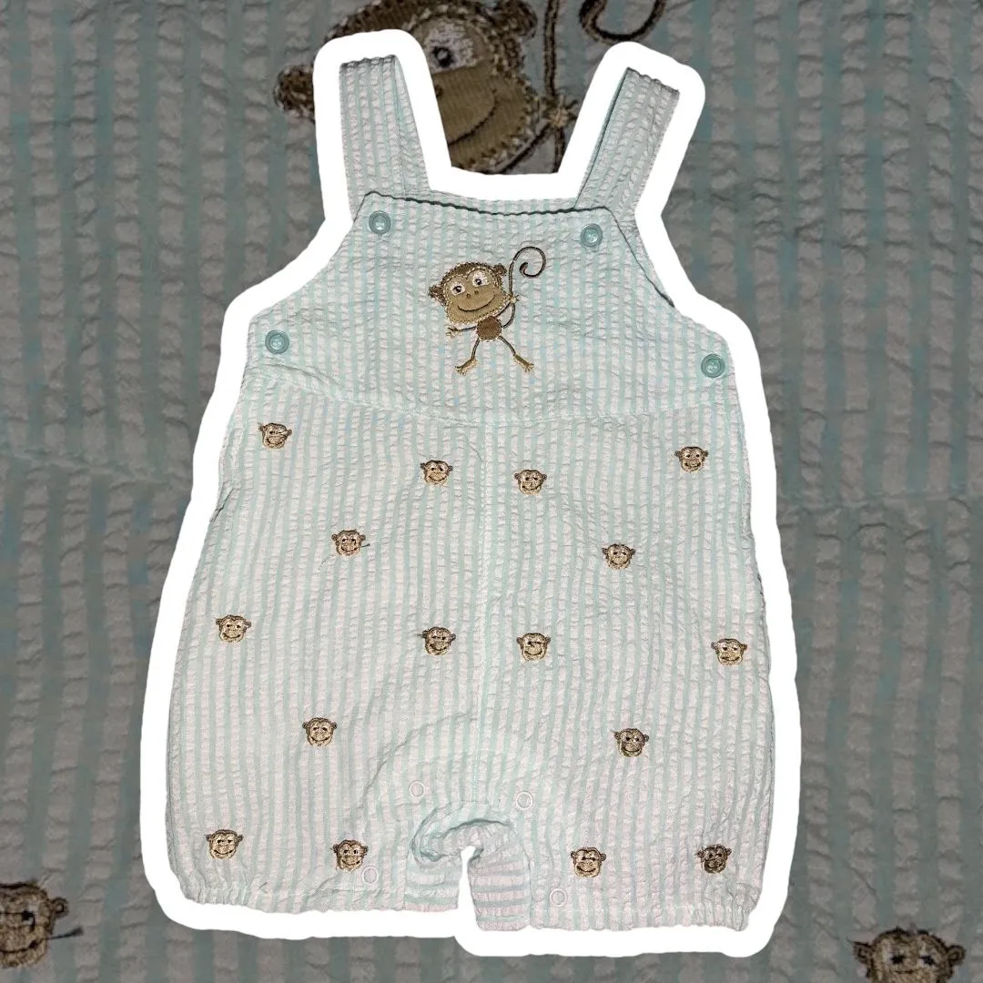 Product image for 3/6M Nursery Rhyme Monkey Shortall