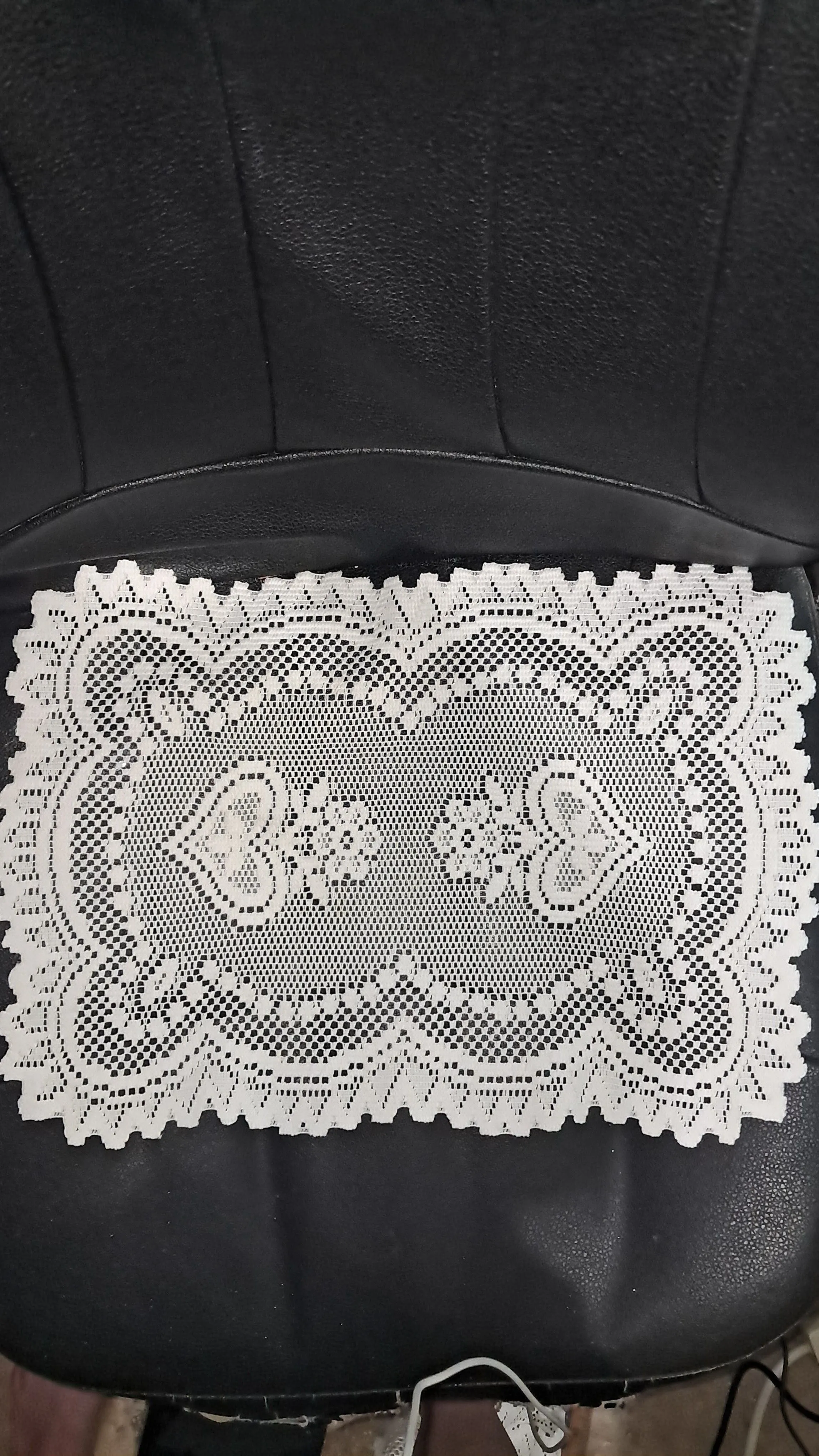 Product image for #6. Pair of White Placemats Heart design 
