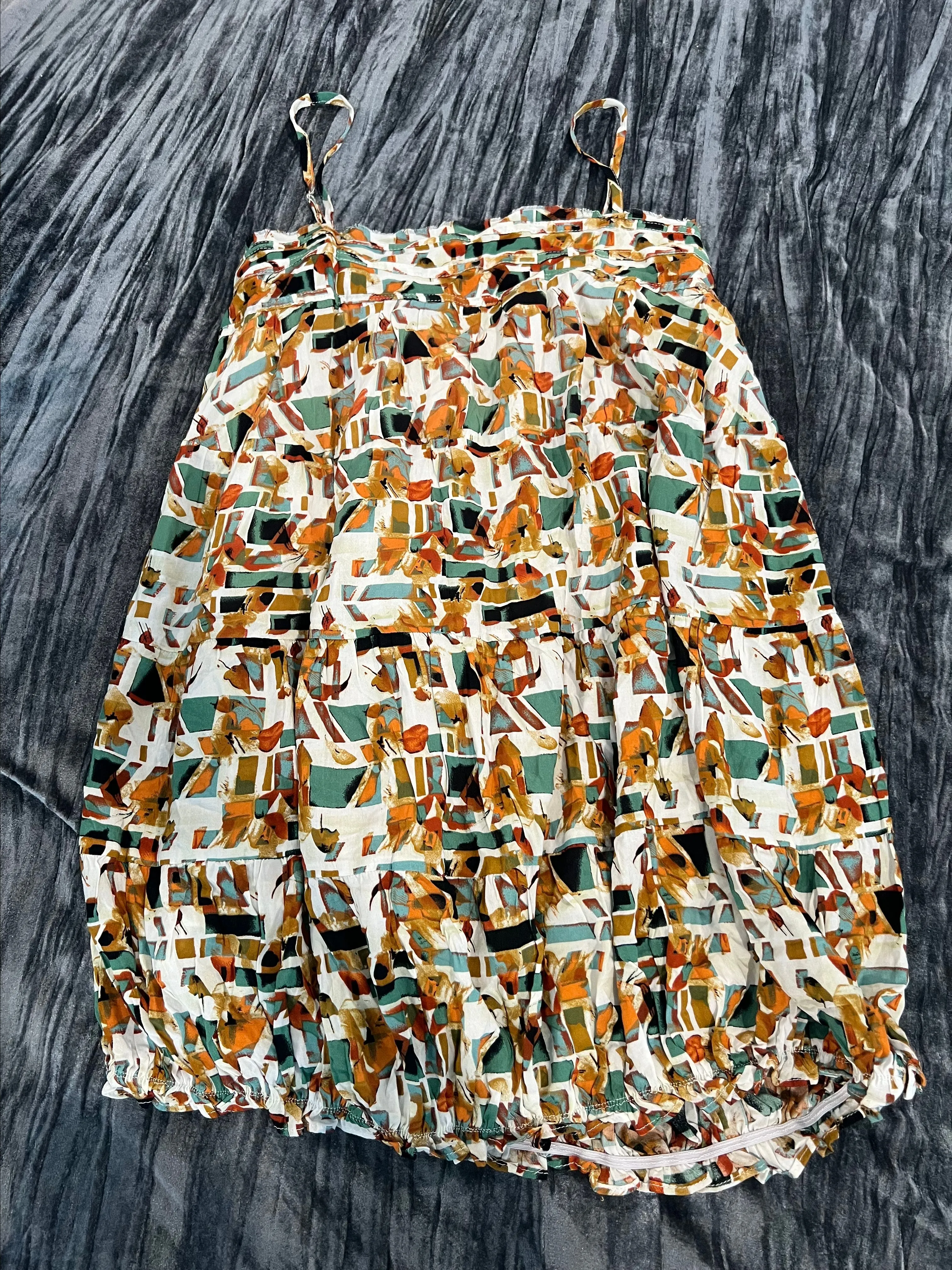 Product image for Colorful Geometric Print Babydoll Dress Size S by Hersley