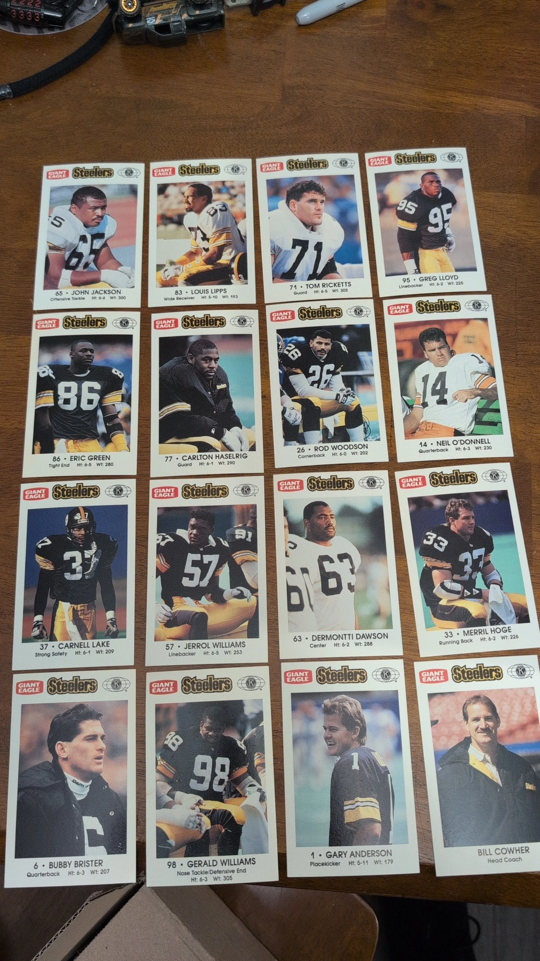 Product image for 1992 police/Kiwanis club Pittsburgh Steelers complete set