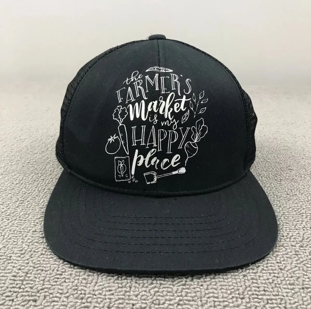 Product image for John Deere Hat Adult Snapback Black Farmers Market Mesh Back Trucker Cap