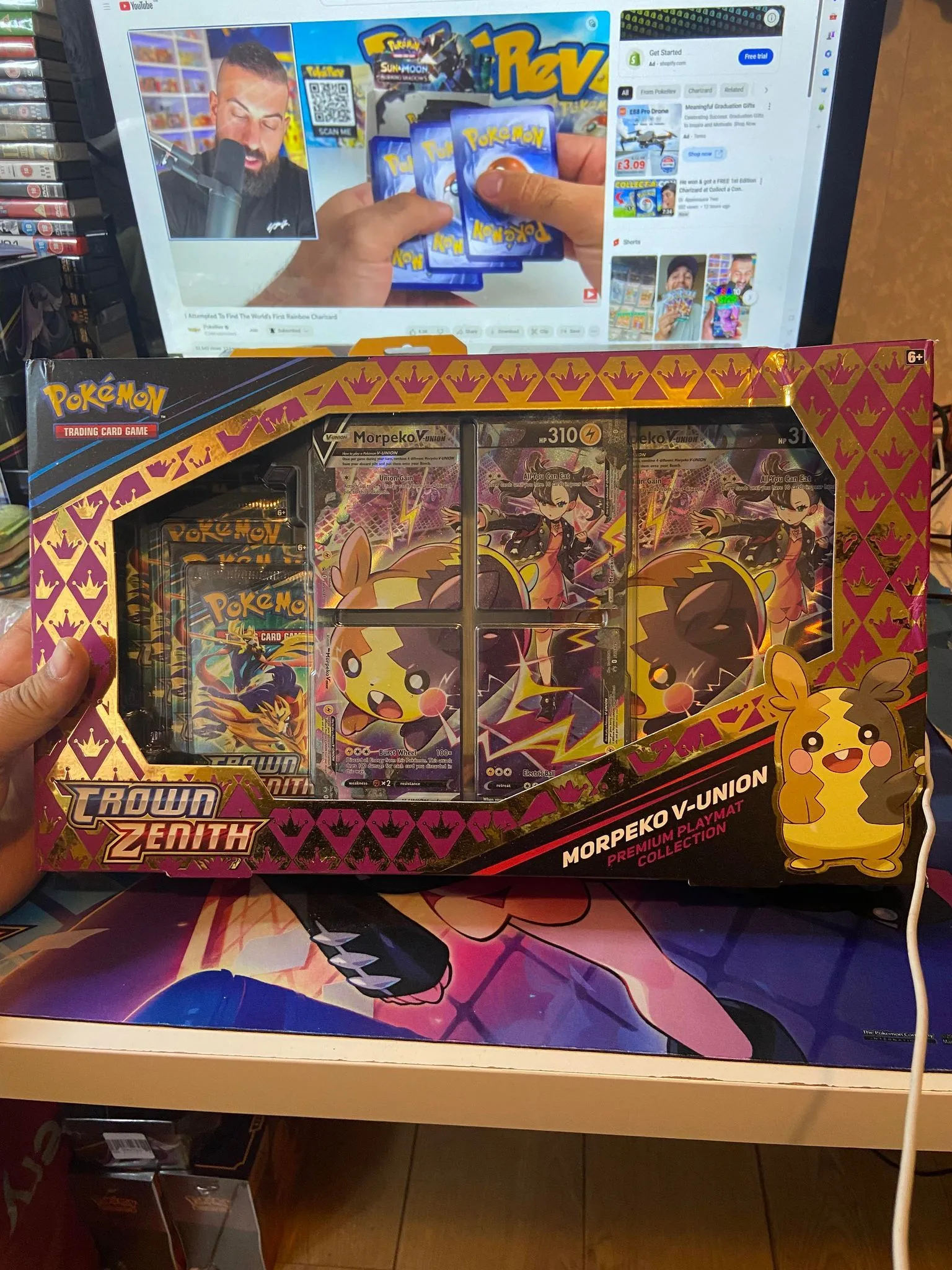 Product image for Pokemon Crown Zenith Morpeko V-UNION Premium Playmat Collection Box New & Sealed