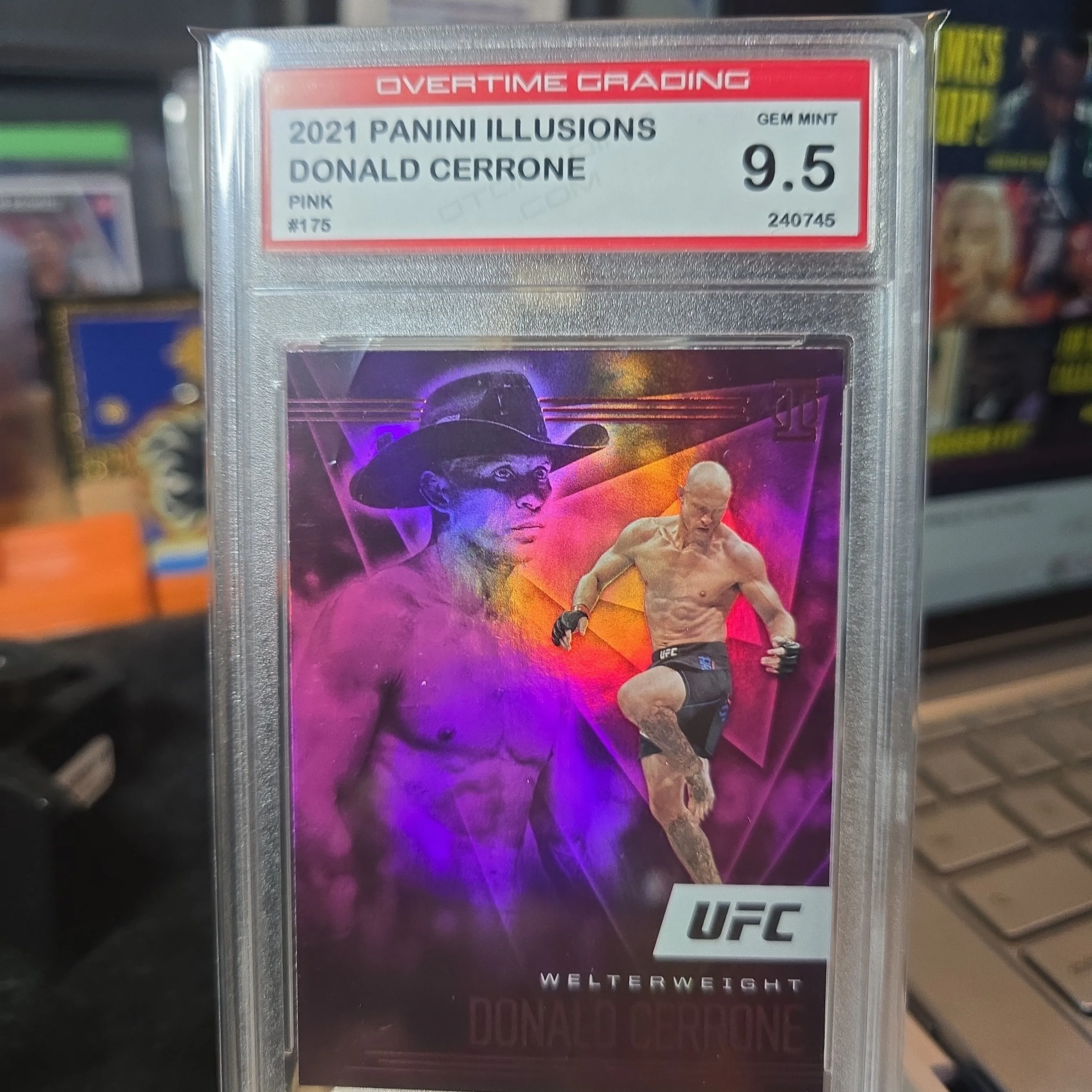 Product image for 2021 panini illusions DONALD CERRONE pink parallel