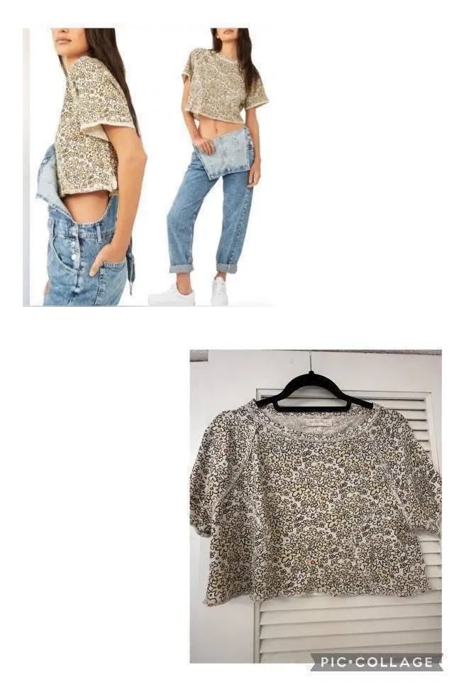 Product image for 1. Free People | Sammie Printed Crop Top | Size: xsmall