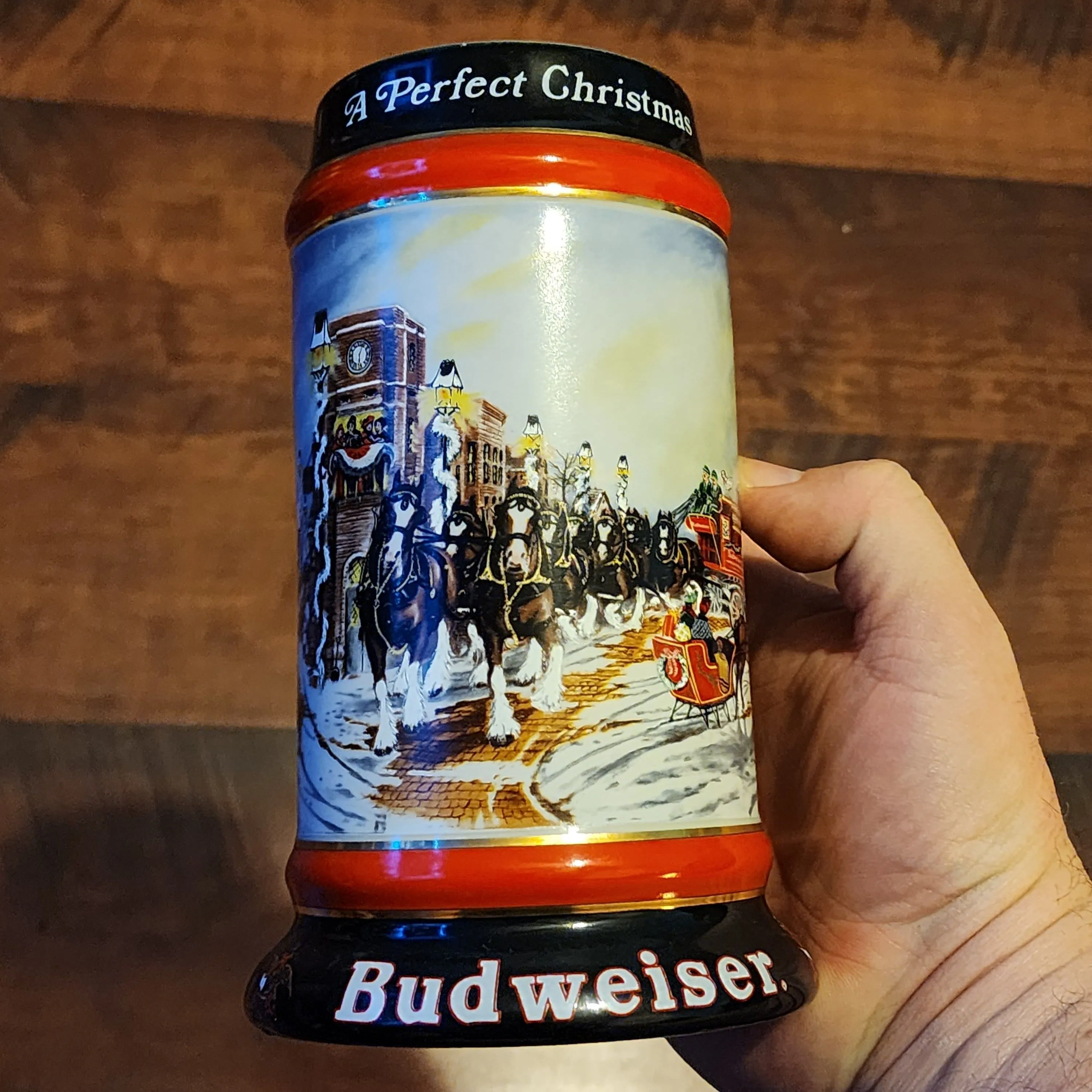 Product image for 1992 A Perfect Christmas  Budwiser Stein 