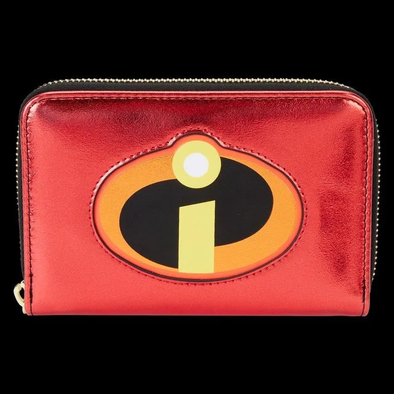 Product image for Disney Pixar Loungefly The Incredibles 20th Anniversary Metallic Cosplay Zip Around Wallet NWT