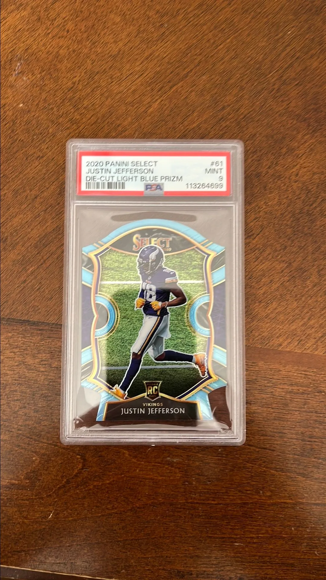 Product image for 2020 Select Justin Jefferson Light Blue Die Cut