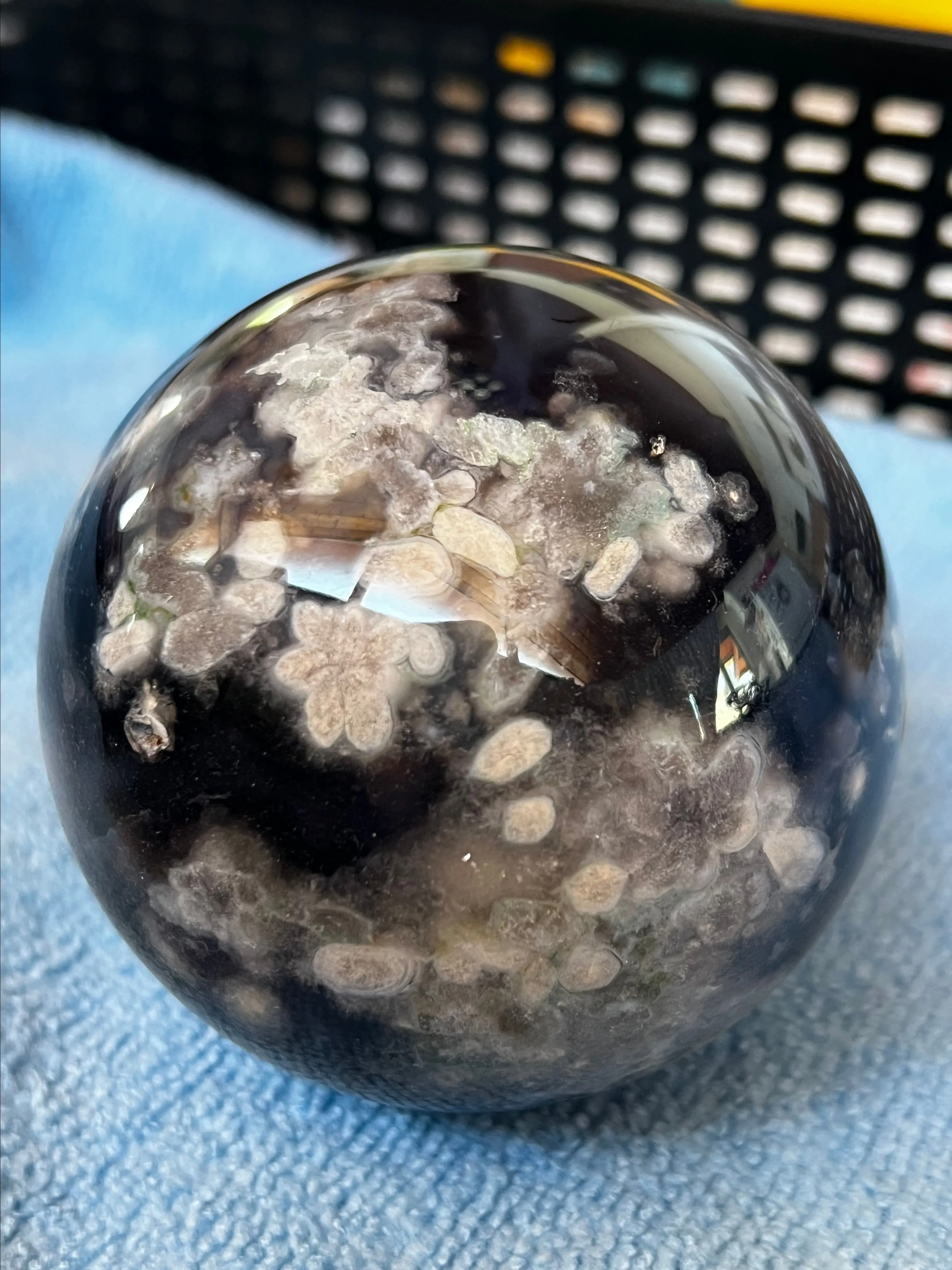 Product image for Black Flower Agate Sphere