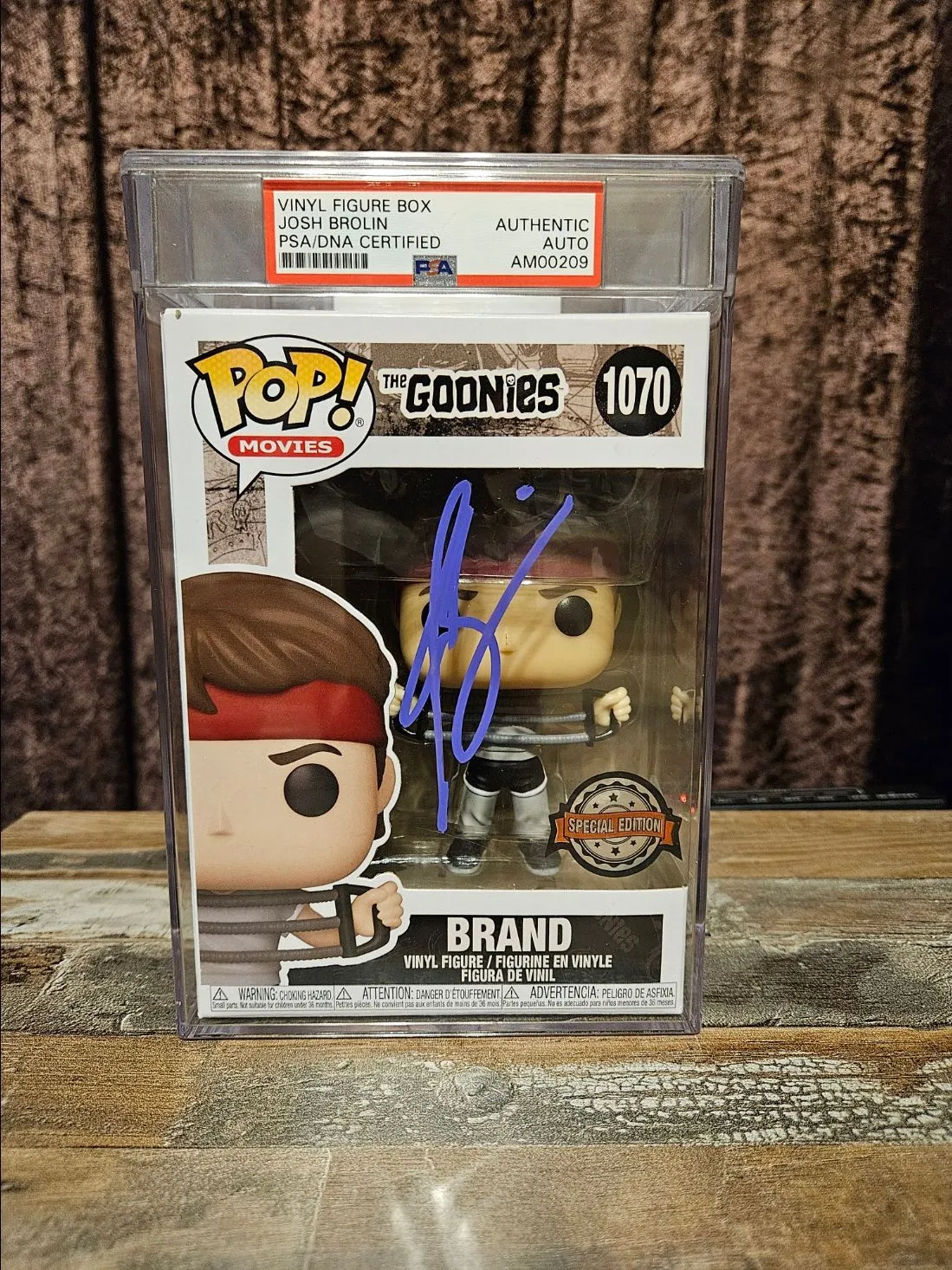Product image for Goonies Brand Funko Pop 1070 Autographed by James Brolin PSA Certified Encased