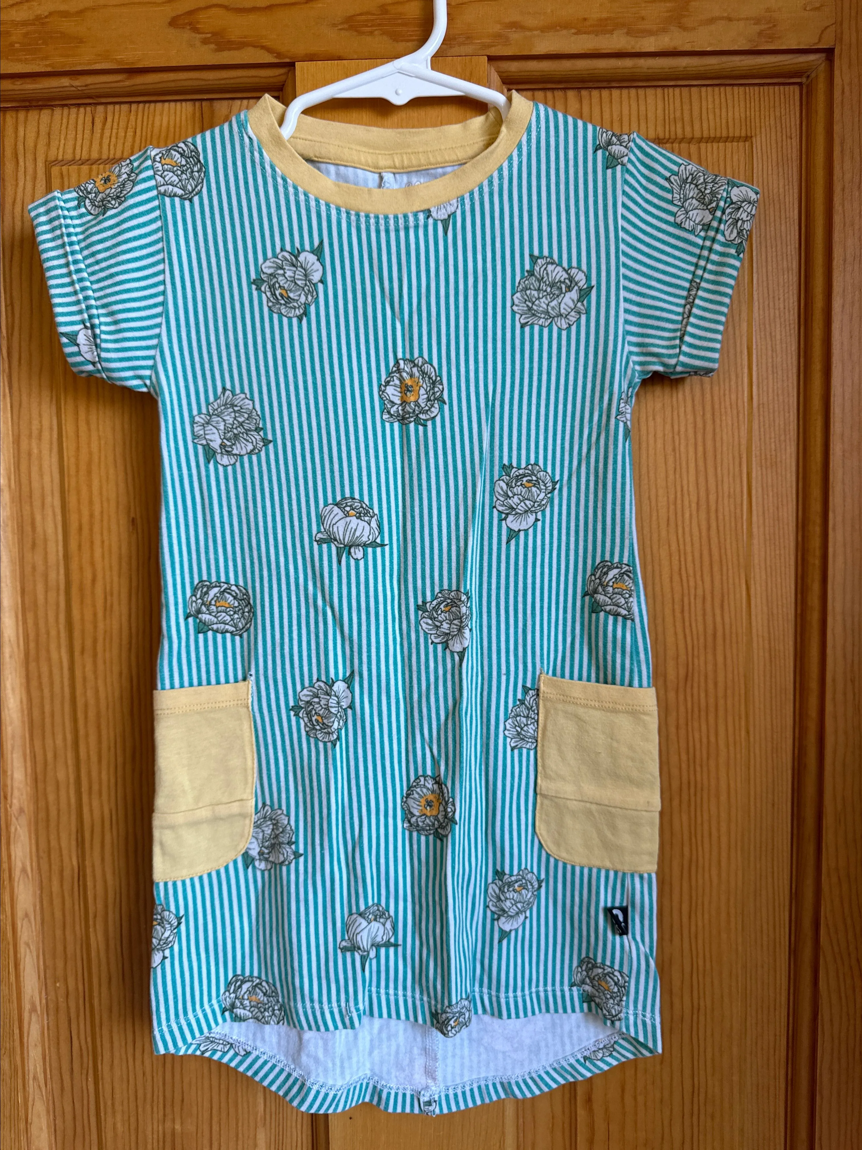 Product image for 28 RAGS teal stripes & flowers tunic
