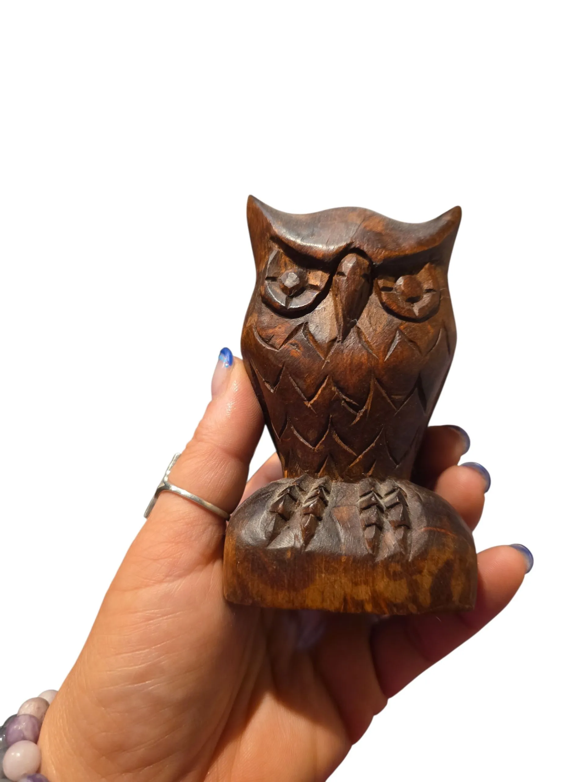 Product image for 010 - hand carved wooden owl