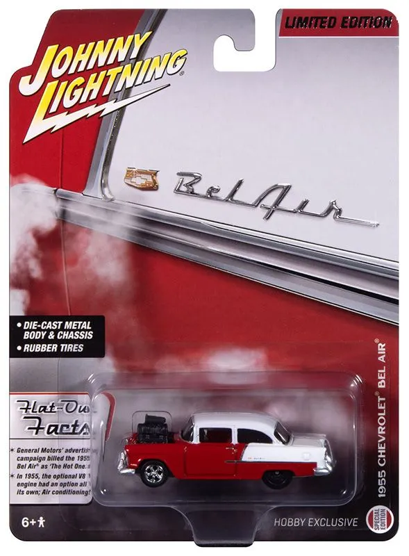 Product image for Johnny Lighting Hobby Exclusive - 1955 Chevrolet Bel Air 2 Door Sedan (Red/White)