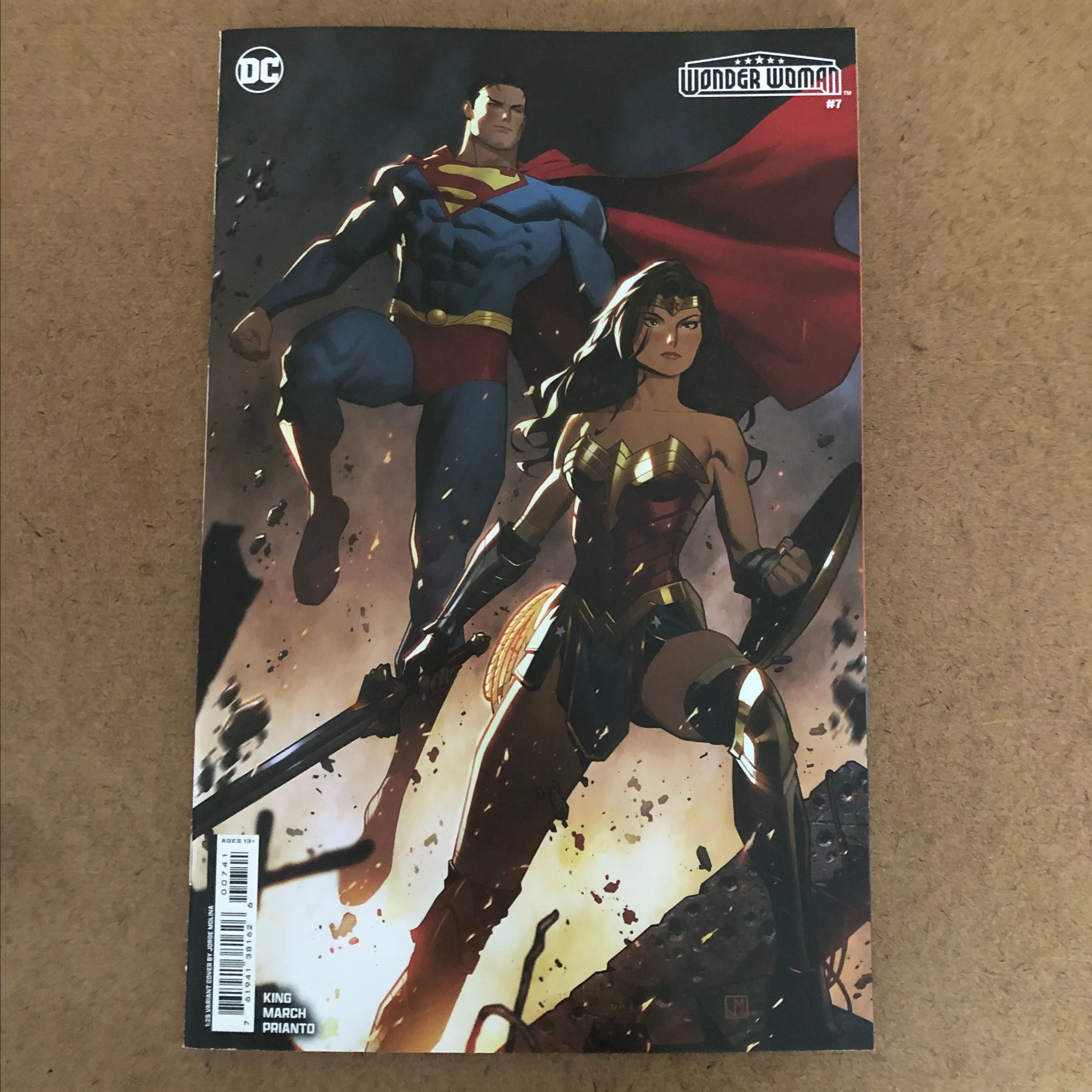 Product image for WONDER WOMAN #7 CVR E INC 1:25 JORGE MOLINA CARD STOCK VARIANT (2024) DC COMICS