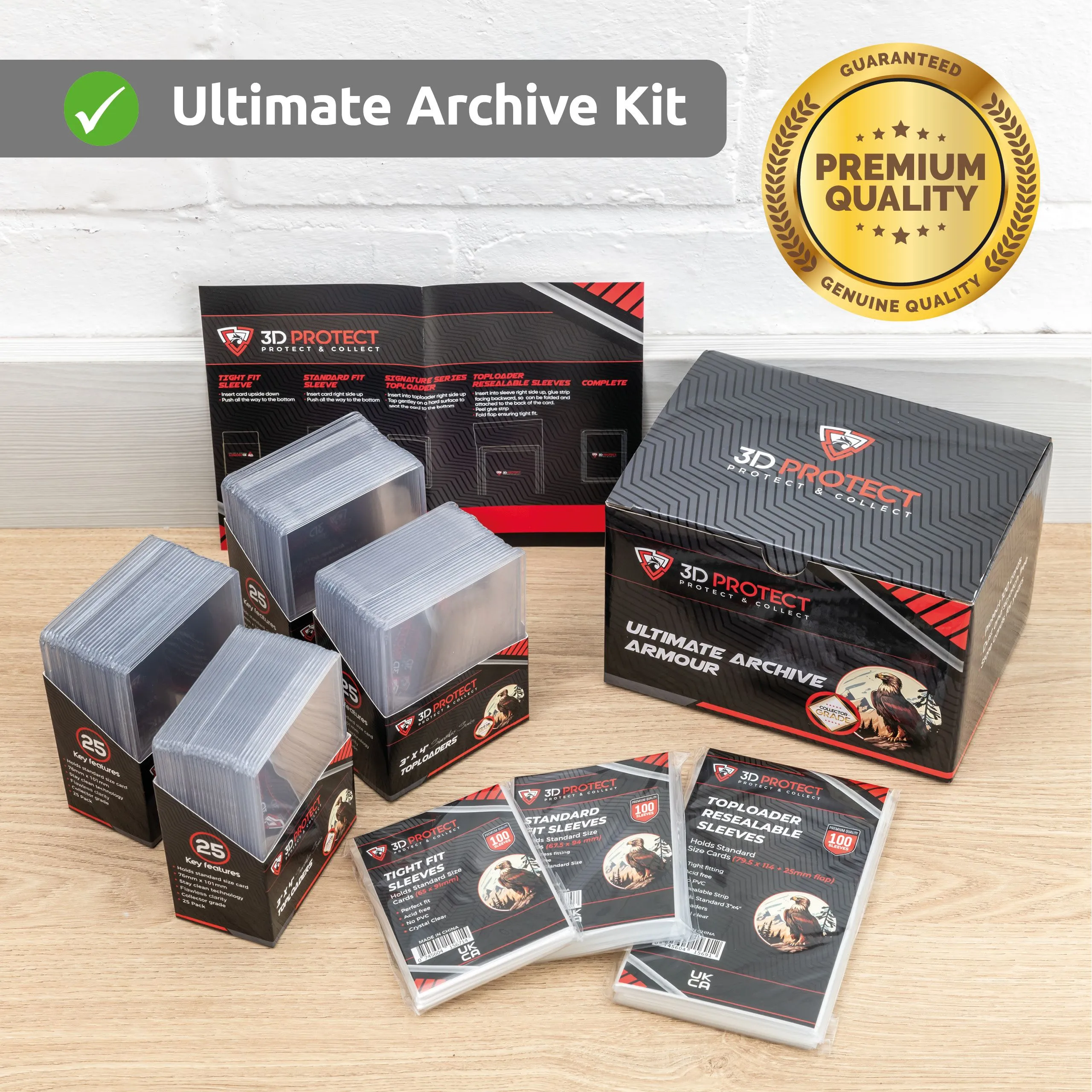 3D-Protect Archive Armour Toploader Sleeves Bundle  4-in-1 Card Protector  Sleeve Set 400-Pcs Card  Whatnot: Shop, Sell, Connect