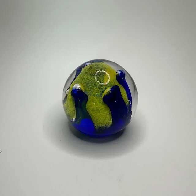 Product image for Blue and Yellow Paperweight Vintage