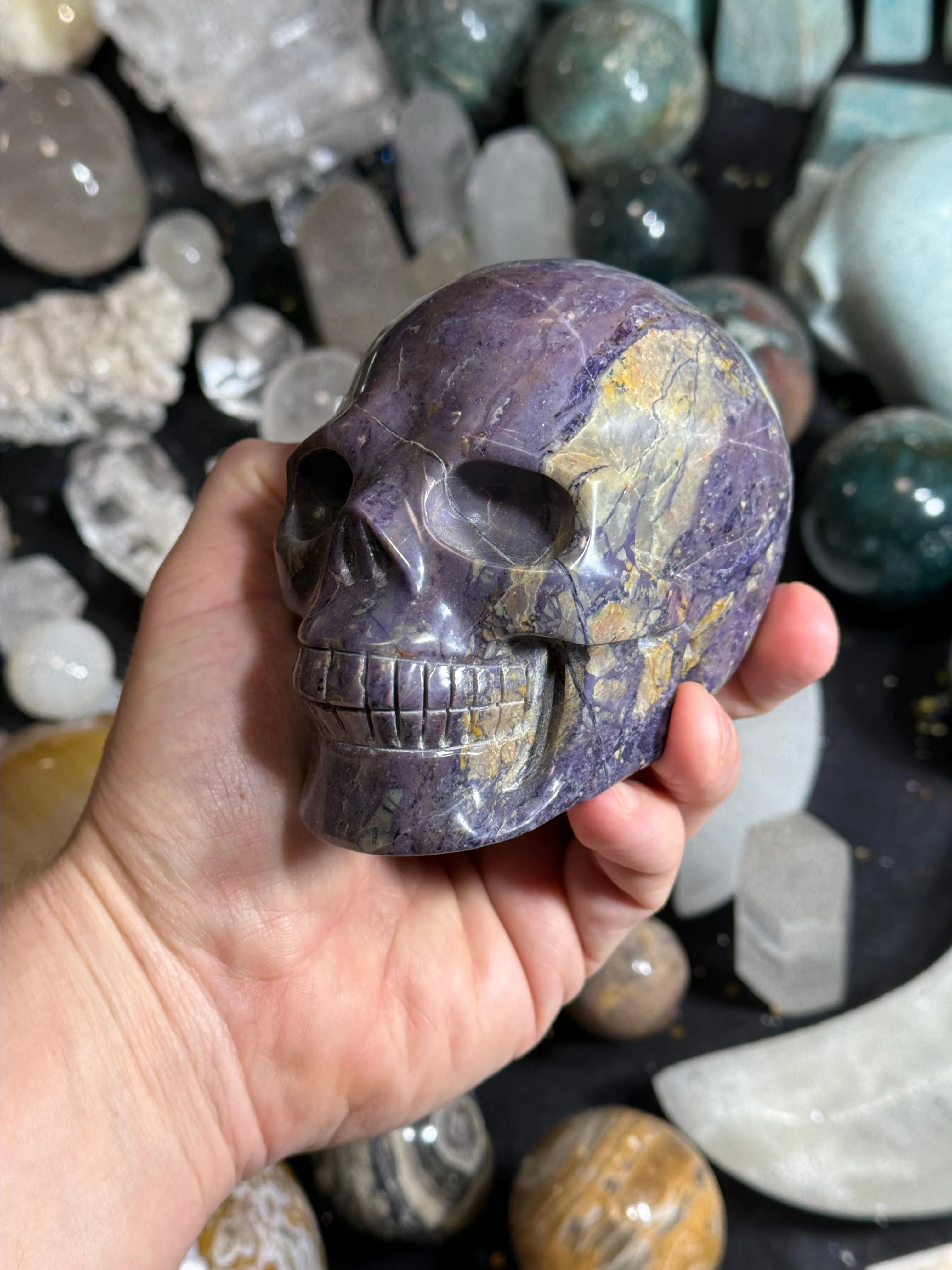 Product image for Fluorite Root Skull Carving #27