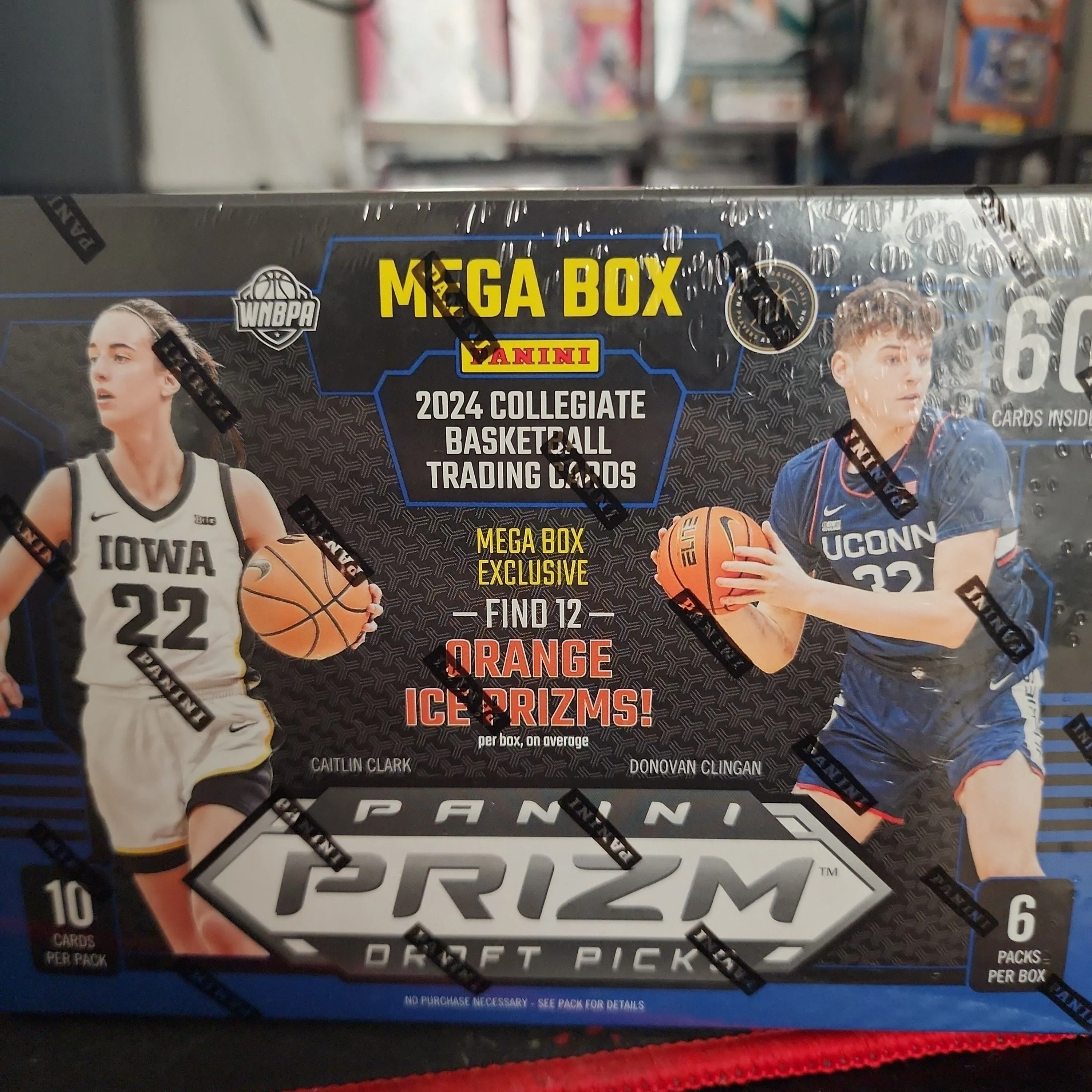 Product image for random coin and 2024 panini prizm collegiate basketball  megabox