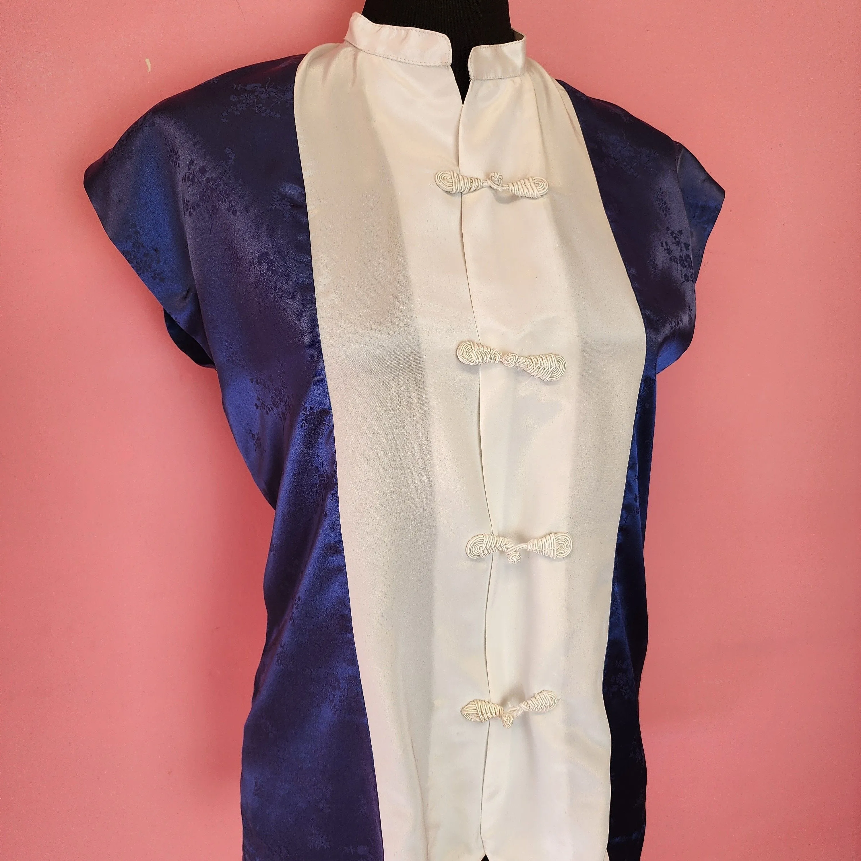 Product image for Blue White Cheongsam Blouse