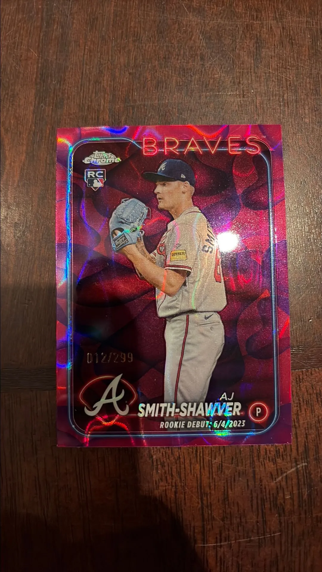 Product image for 2024 Topps Chrome Purple Lava Lamp Refractor AJ Smith-Shawver RC 012/299
