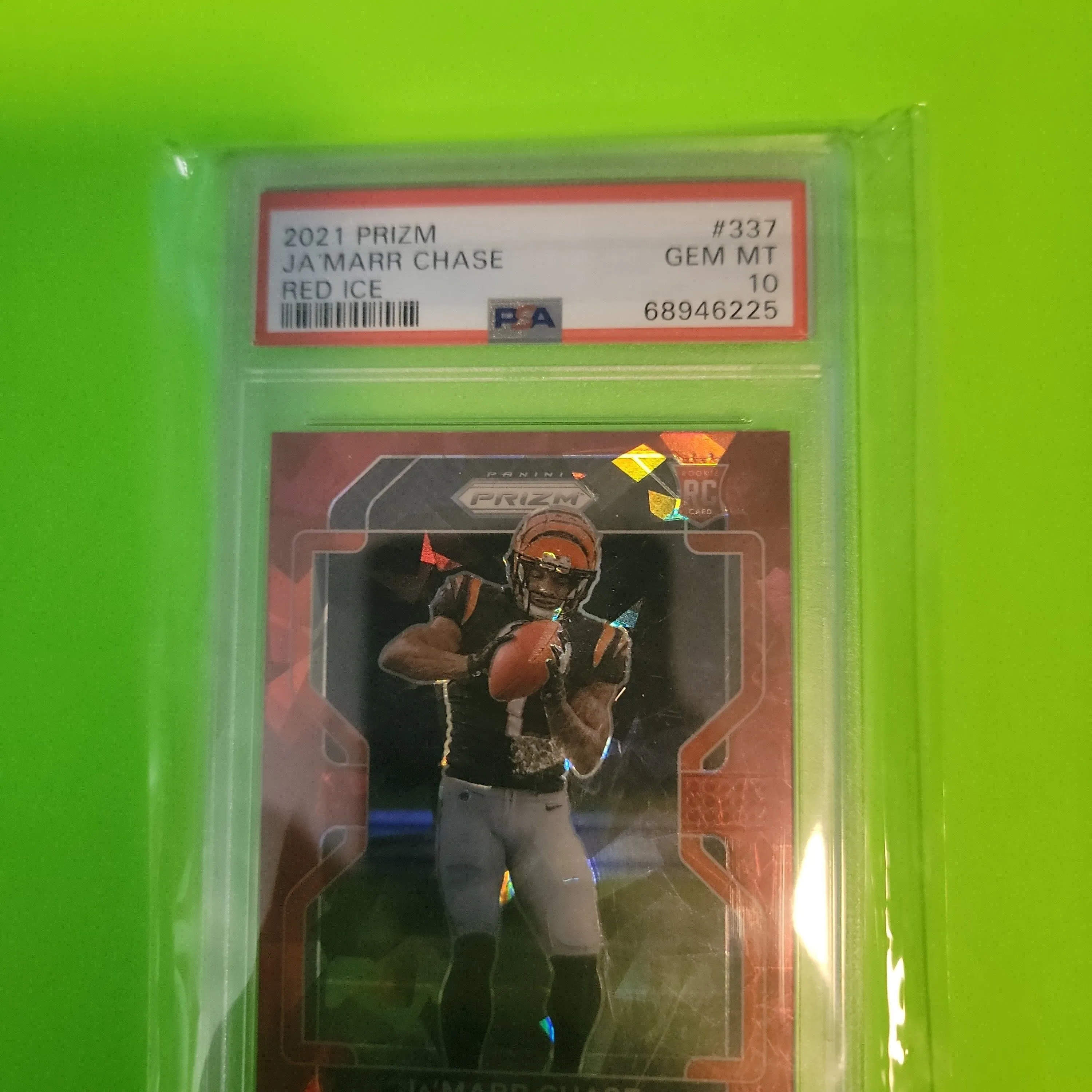 Product image for 2021 Panini Prizm Ja’Marr Chase 337 Red Ice PSA GEM MT 10