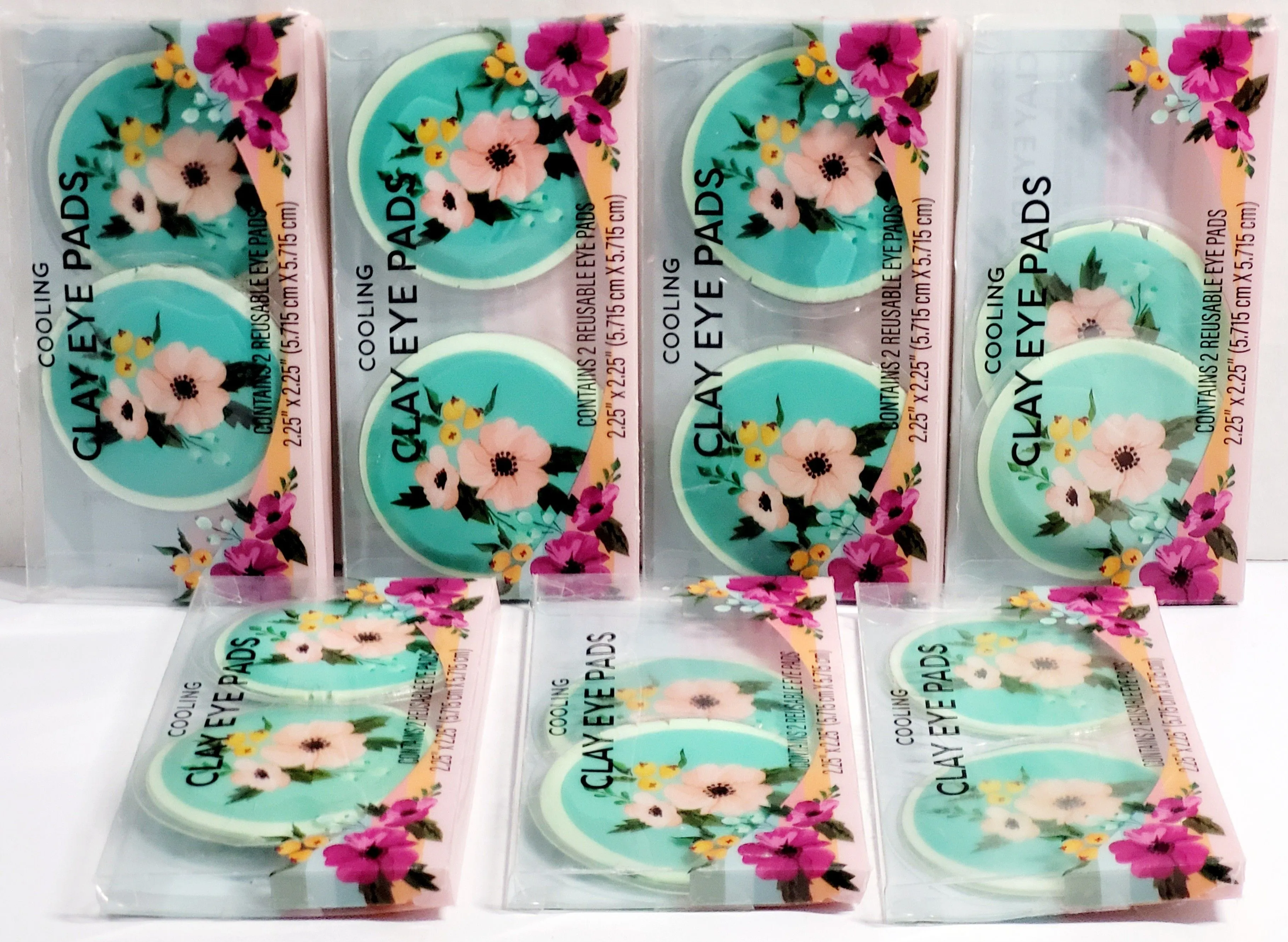 Product image for (7)Brand New U Style Cooling Clay Eye Pads (2) Reuseable Eye Pads Floral Design. (Lot Of 7) U Style 